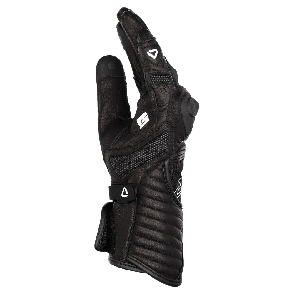 Dririder Torque Summer Leather Ladies Gloves – Long Cuff-Black/White-L #4007761
