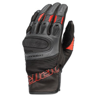 Dririder Torque Summer Leather Gloves – Short Cuff-Black/Grey/Red-XL #4007803