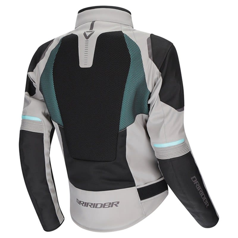 Dririder Air-Ride Pro Summer Jacket-Lt Grey/Black/Teal-LDS 8 #2128646