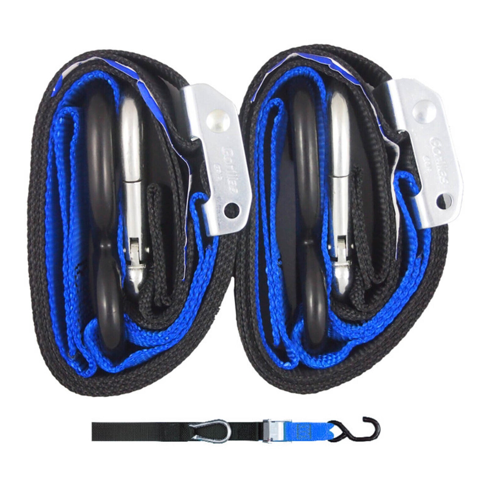 Gorillas Grip Tie Down 38mm S-Hook - Black / Blue Loop GGTD4BU#