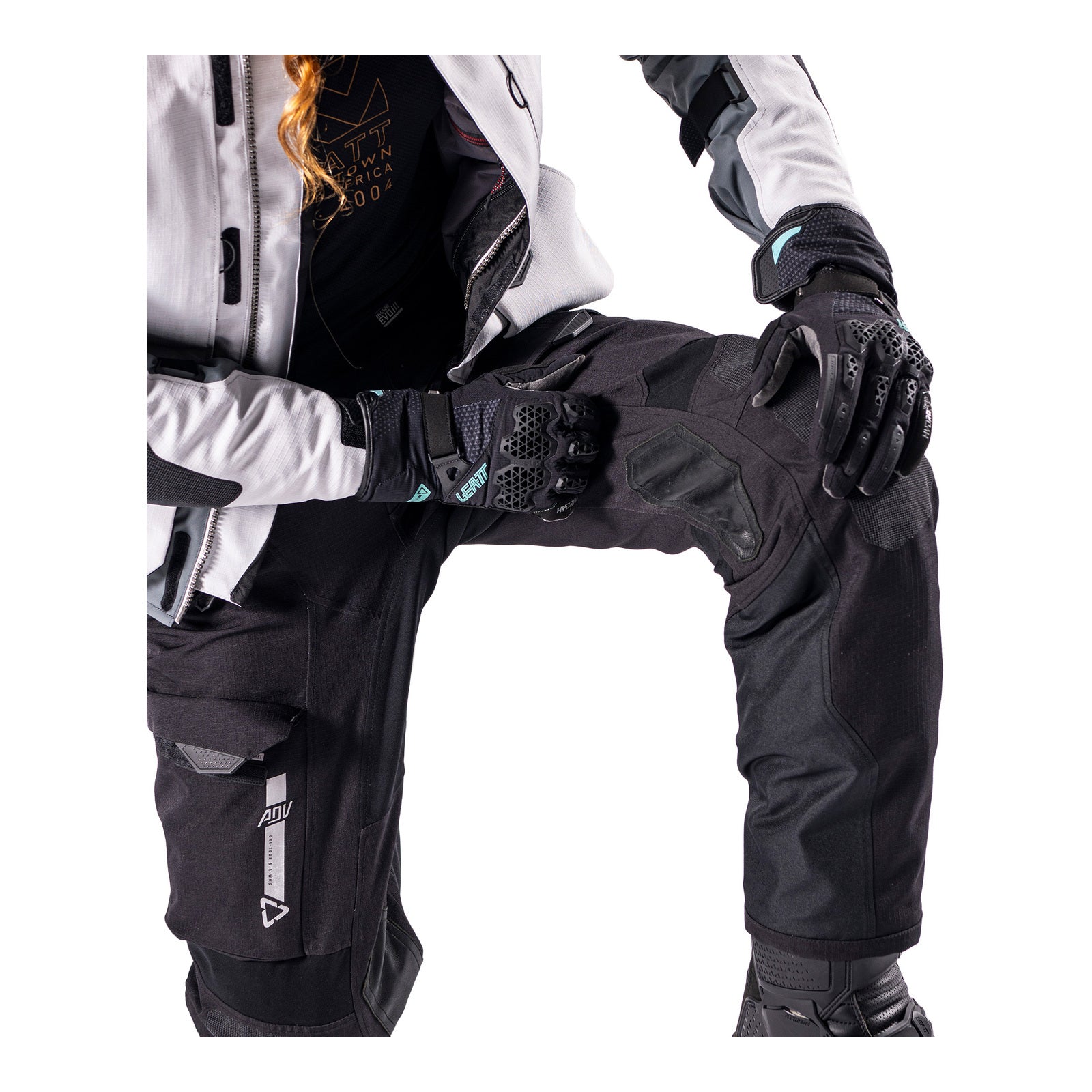 Leatt 5.5 ADV DriTour Women's Pant (Short) - Stealth Black / Grey (XL/EU42/UK14/ LE5026004350#