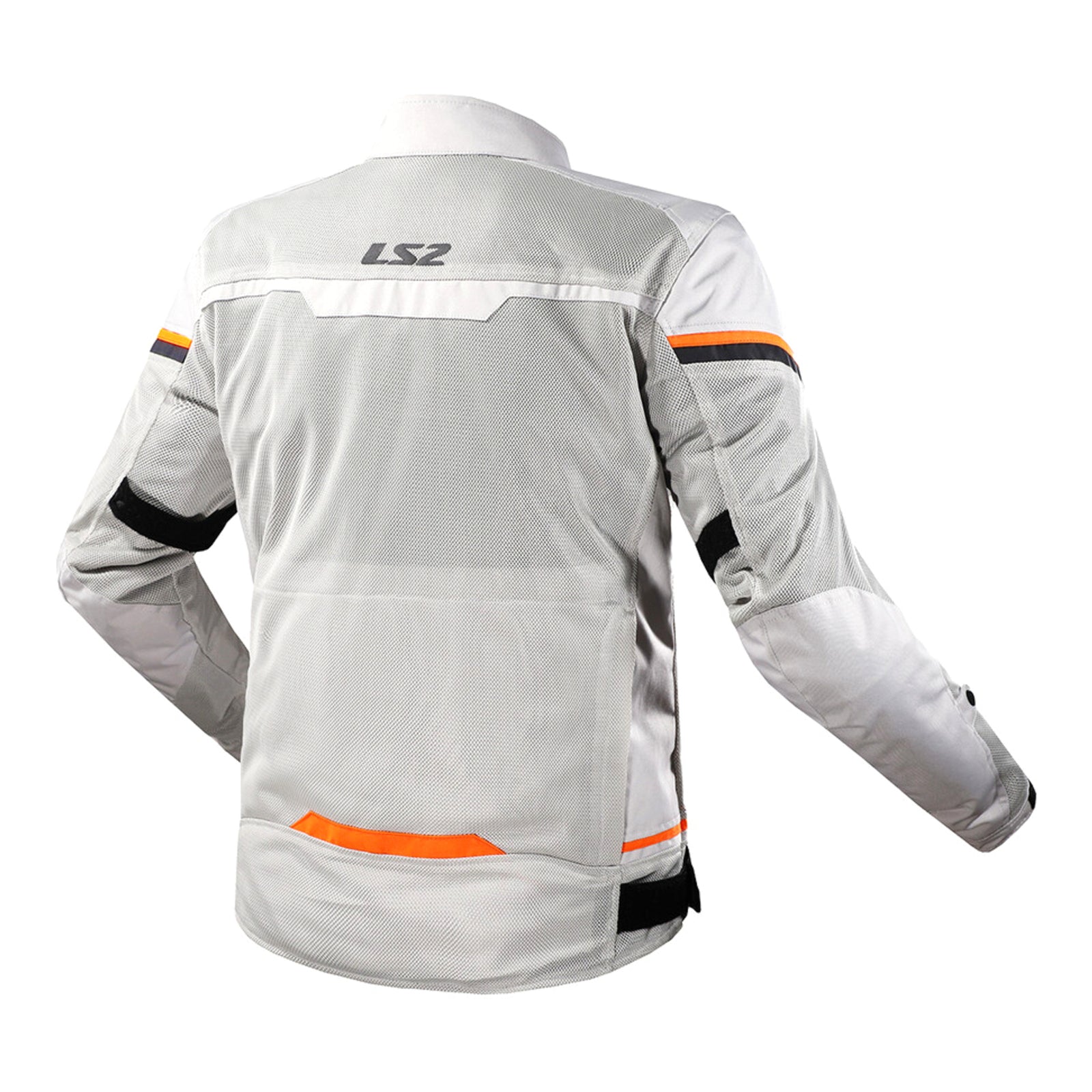 LS2 Riva Men's Jacket - Light Grey / Hi-Vis Orange (L) LS2A64100S0108LRG#