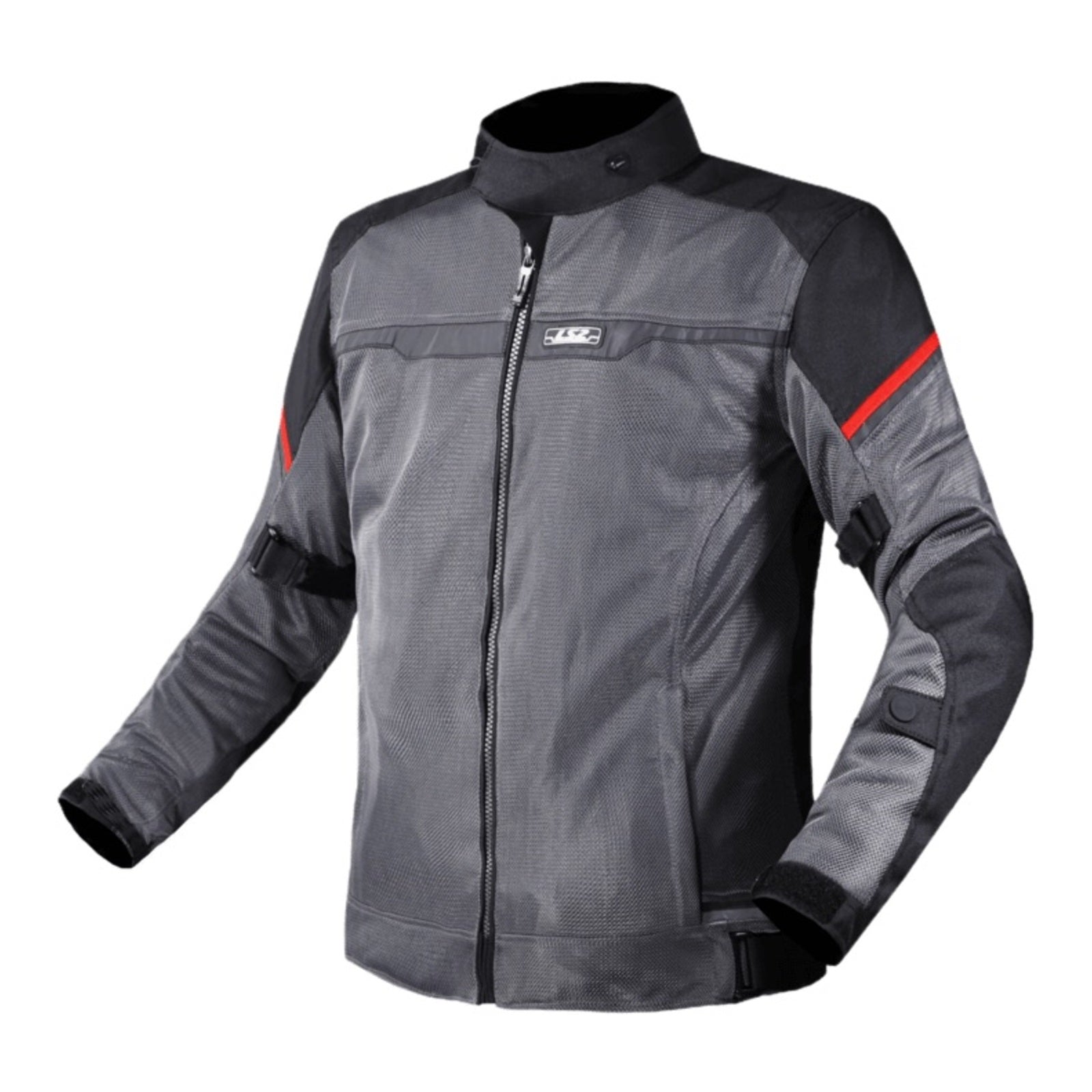 LS2 Riva Men's Jacket - Black / Dark Grey / Red (M) LS2A64100S0112MED#