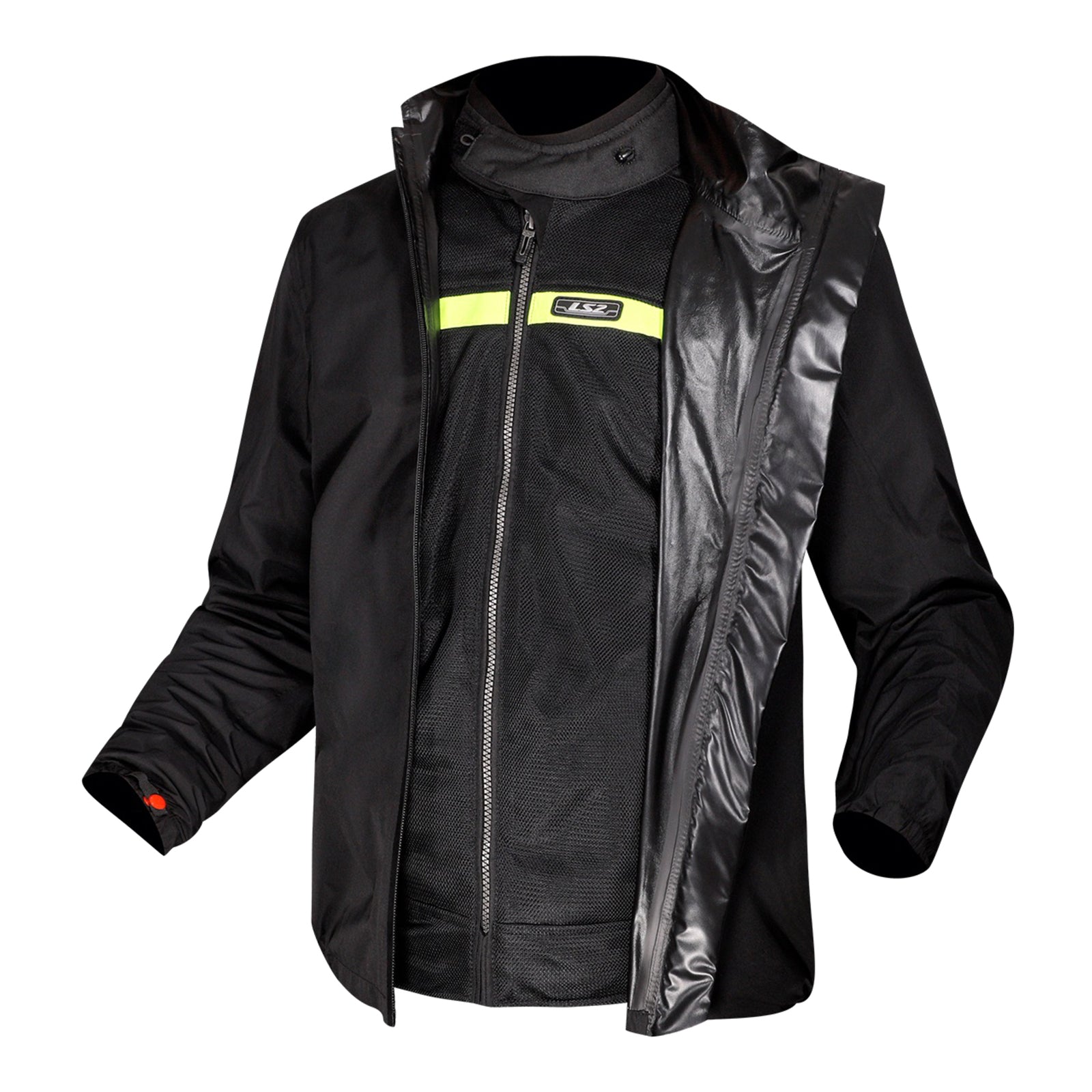 LS2 Riva Men's Jacket - Black / Dark Grey / Red (2XL) LS2A64100S0112XXL#