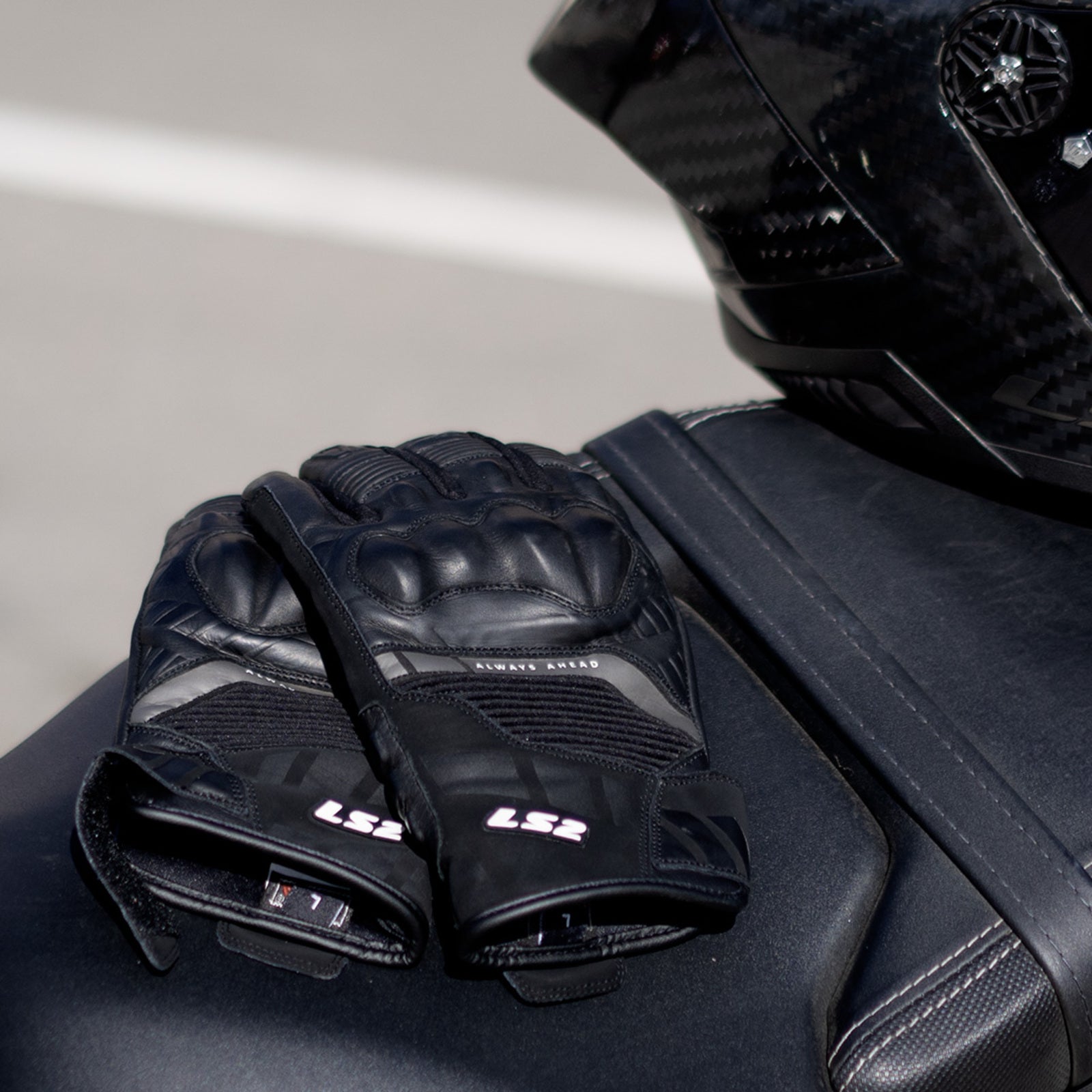 LS2 Octane Men's Waterproof Leather Gloves - Black (XL) LS2A70070W0112XL#