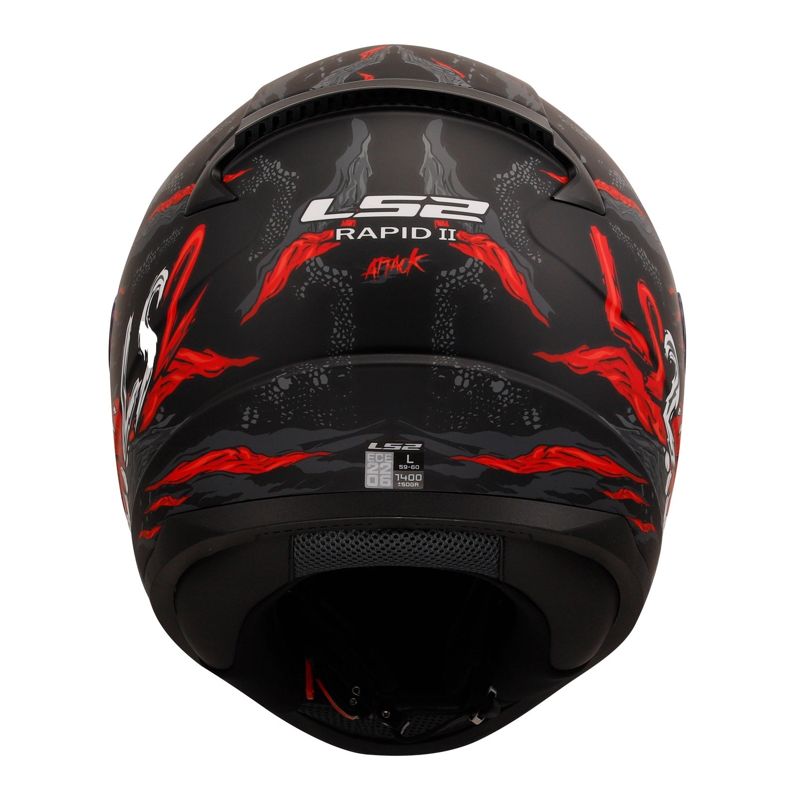 LS2 FF353 Rapid II (M) Kaiju - Matte Black / Red / White 06 LS2FF3532KAIJUM#