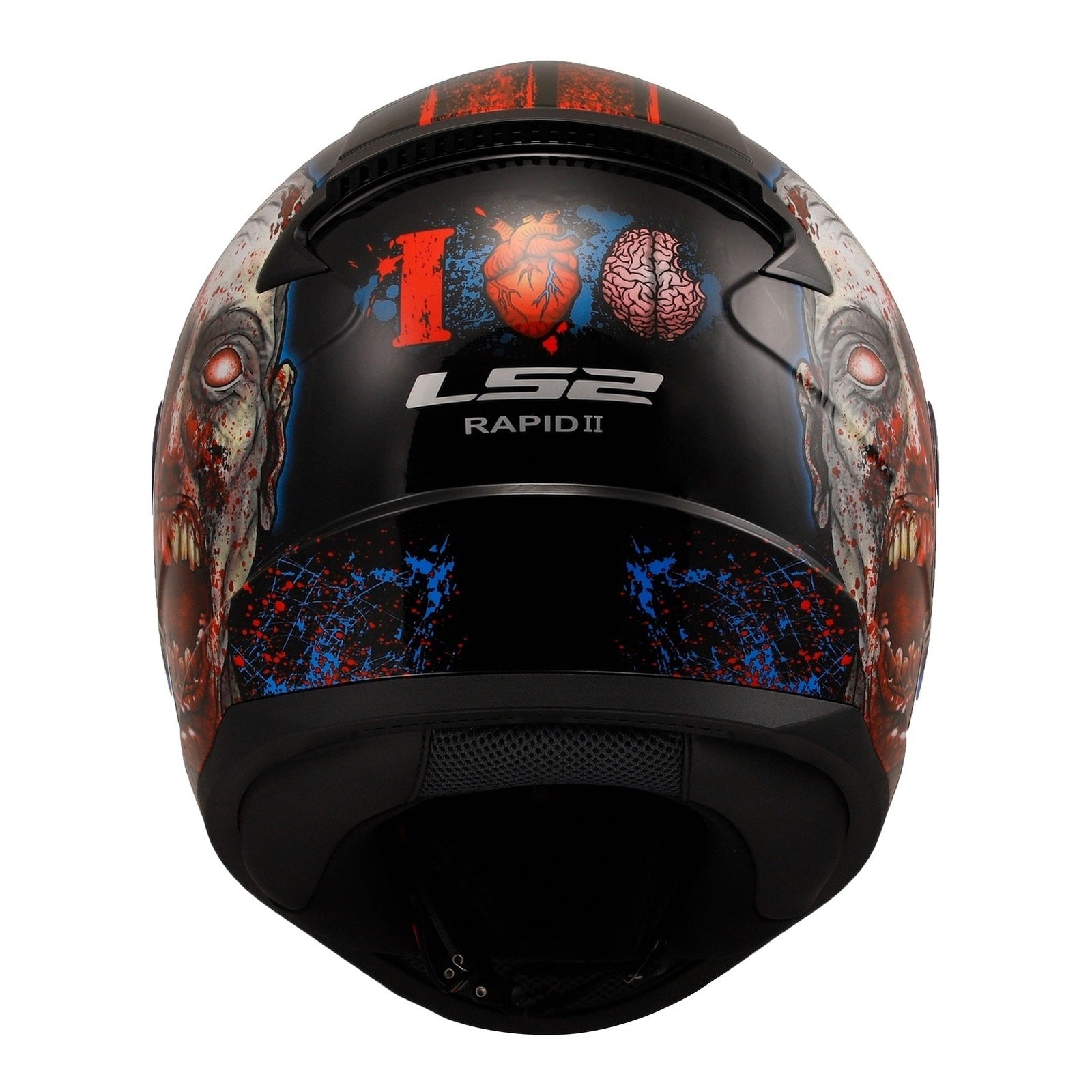 LS2 FF353 Rapid II (XL) Zombie - Gloss Black / Red / White 06 LS2FF3532ZOMXL#