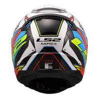 LS2 FF353 Rapid II Xdron Helmet - White / Hi-Vis Orange / Blue (S) LS2FF353XDRONS#
