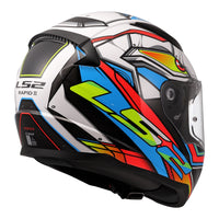 LS2 FF353 Rapid II Xdron Helmet - White / Hi-Vis Orange / Blue (S) LS2FF353XDRONS#