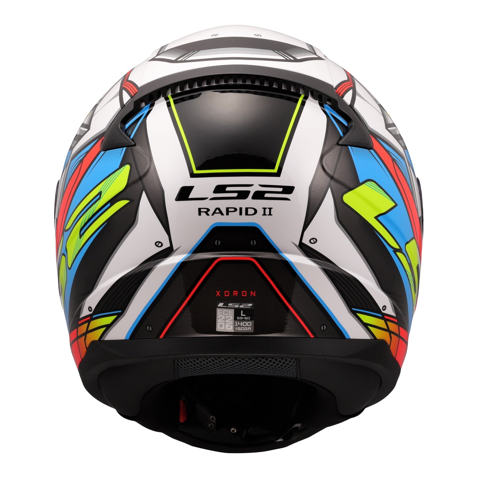 LS2 FF353 Rapid II Xdron Helmet - White / Hi-Vis Orange / Blue (XS) LS2FF353XDRONXS#
