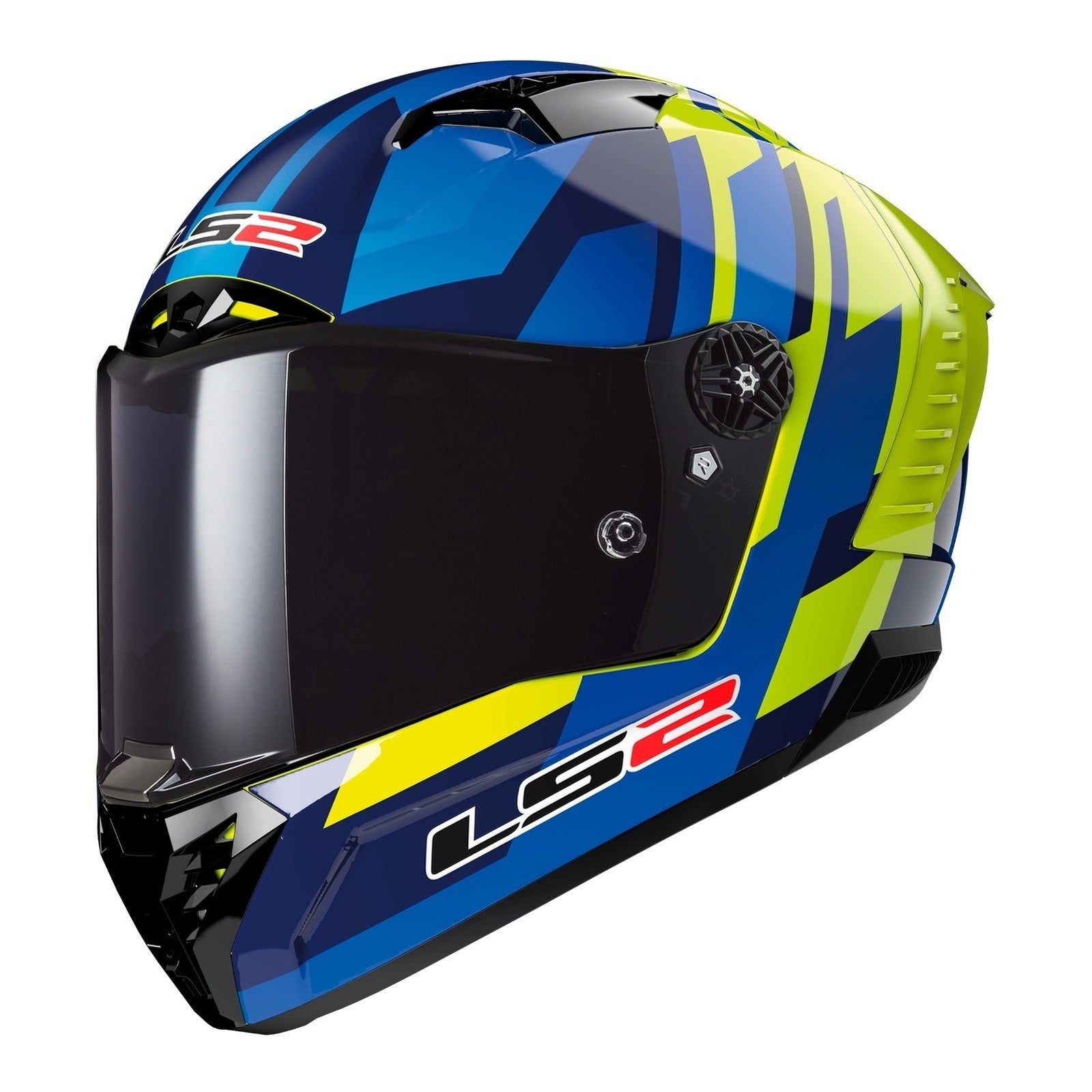 LS2 FF805C Thunder Carbon Helmet - Gas Blue / Hi-Viz Yellow (S) 06 LS2FF8052GASS#