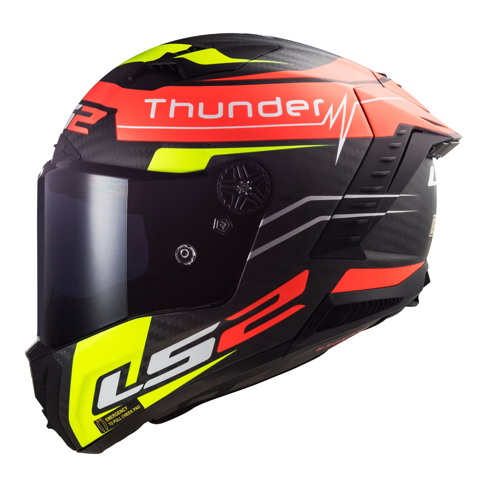 LS2 FF805C Thunder Carbon (2XL) Attack - Matte Red / Hi-Vis Yellow 06 LS2FF805ATTRED2XL#