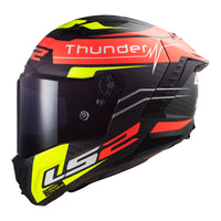 LS2 FF805C Thunder Carbon (XS) Attack - Matte Red / Hi-Vis Yellow 06 LS2FF805ATTREDXS#