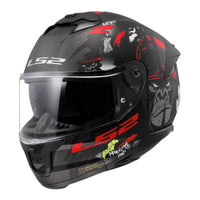 LS2 FF808 Stream II (S) Angry Monkey - Matte Black / Red 06 LS2FF8082AMNKYS#