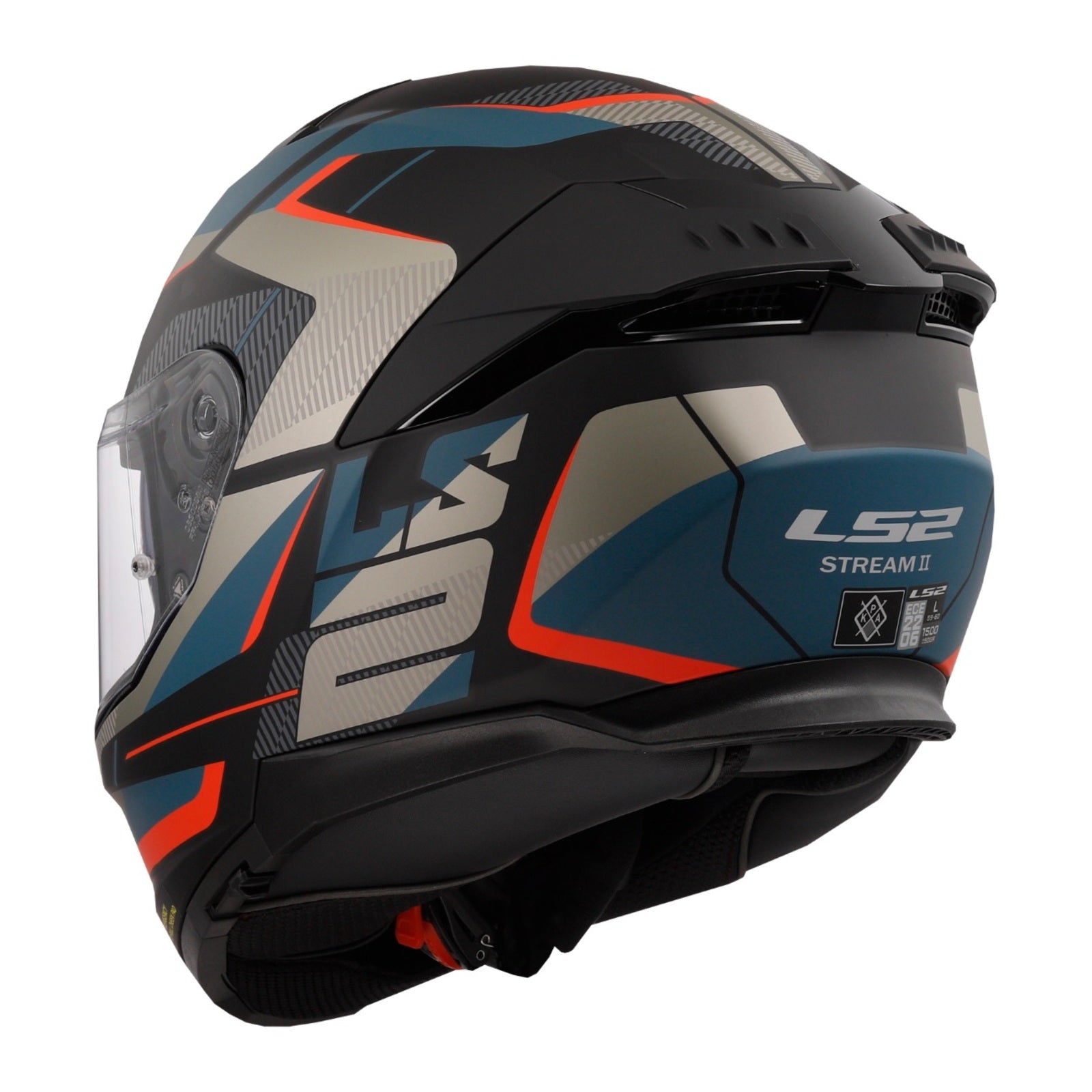 LS2 FF808 Stream II Road Helmet - Matte Black / Blue (M) 06 LS2FF8082ROADM#
