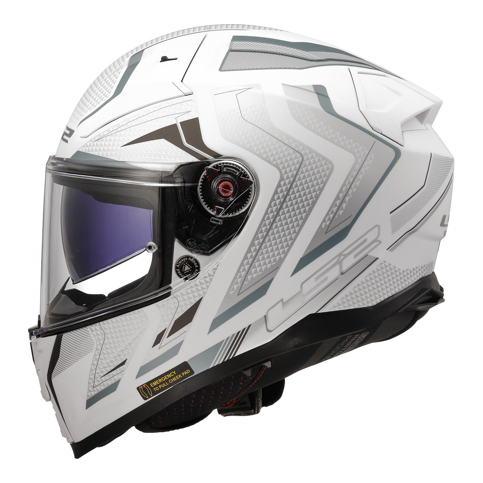 LS2 FF811 Vector II (L) Alizer - Matte White / Silver 06 LS2FF8112ALIMWSL#