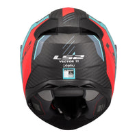 LS2 FF811 Vector II Carbon Grid Helmet - Red / Cyan (L) LS2FF811CGRCL#