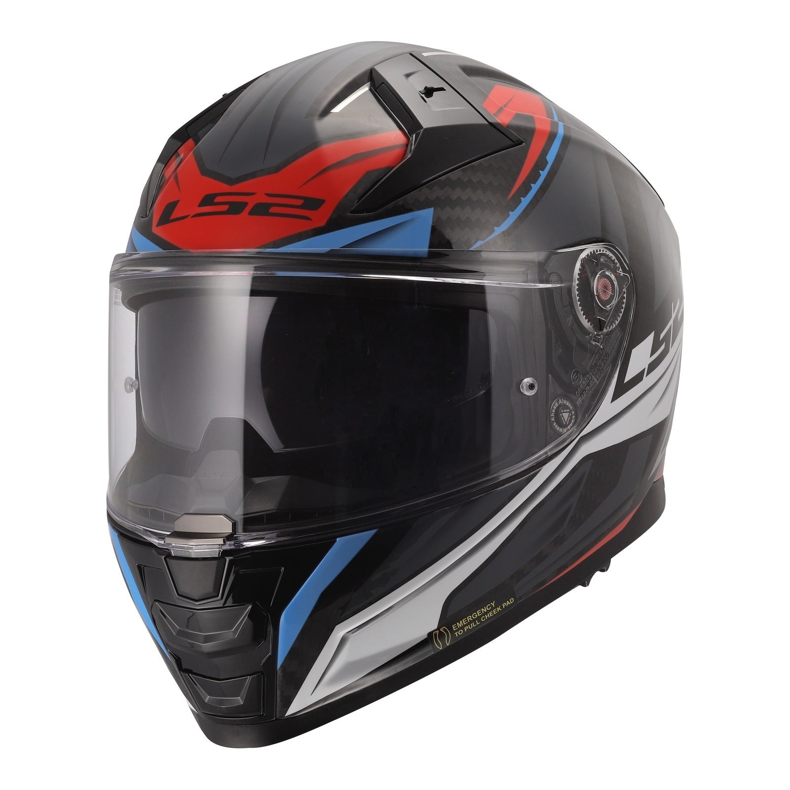 LS2 FF811 Vector II Carbon Savage Helmet - White / Blue / Red (L) LS2FF811CSWBRL#