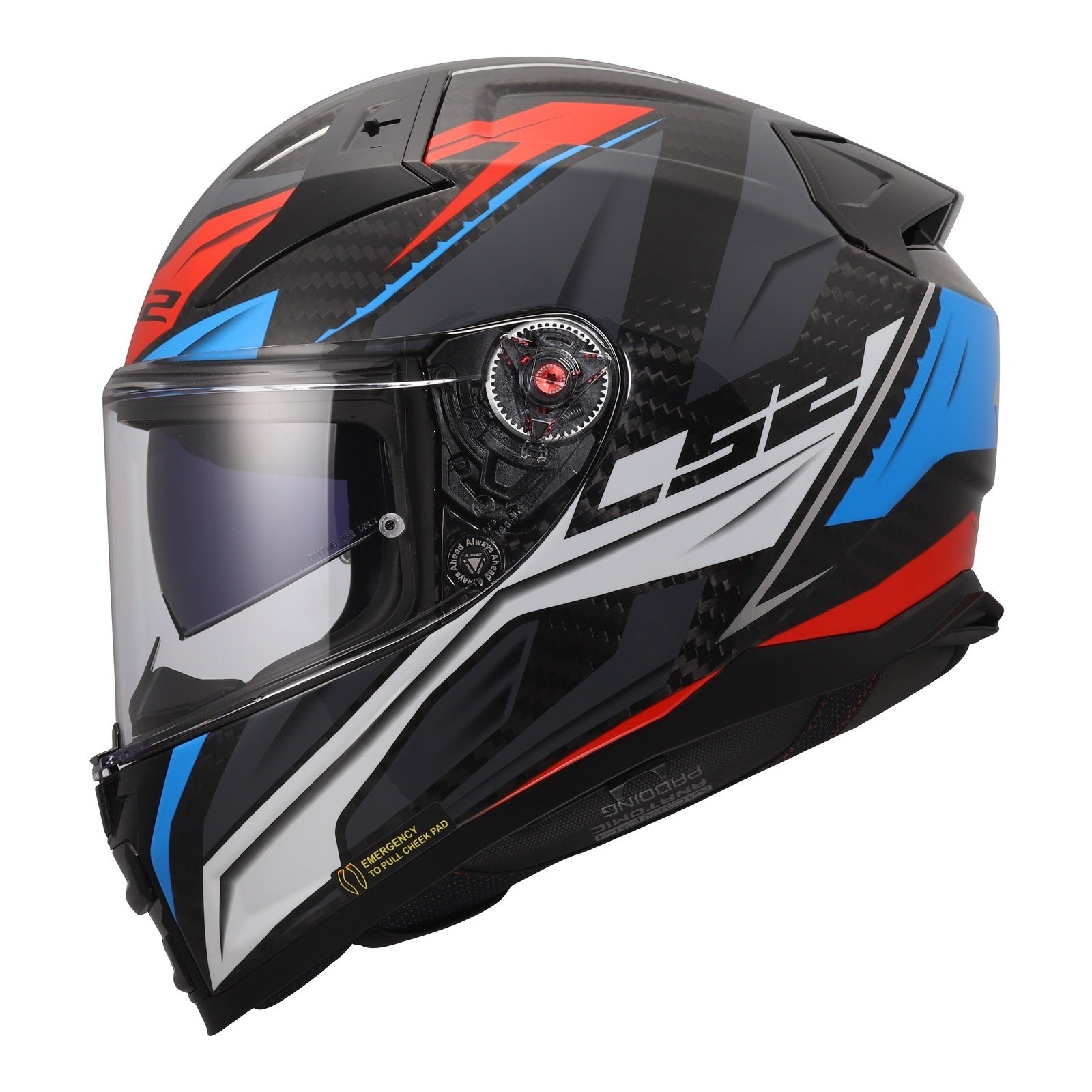 LS2 FF811 Vector II Carbon Savage Helmet - White / Blue / Red (XL) LS2FF811CSWBRXL#
