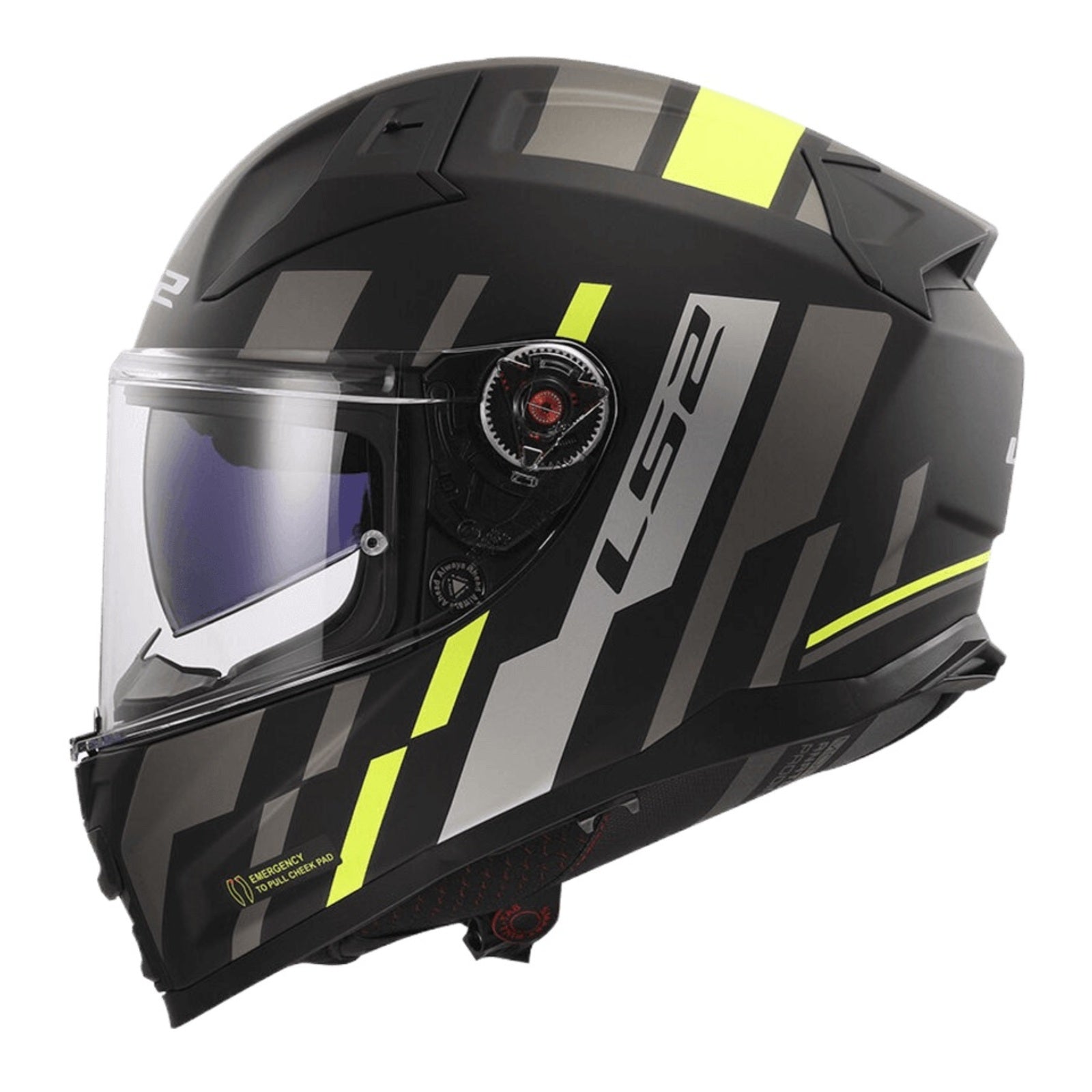 LS2 FF811 Vector II Tron Helmet - Matte Black / Hi-Vis Yellow (XL) LS2FF811TBHVYXL#