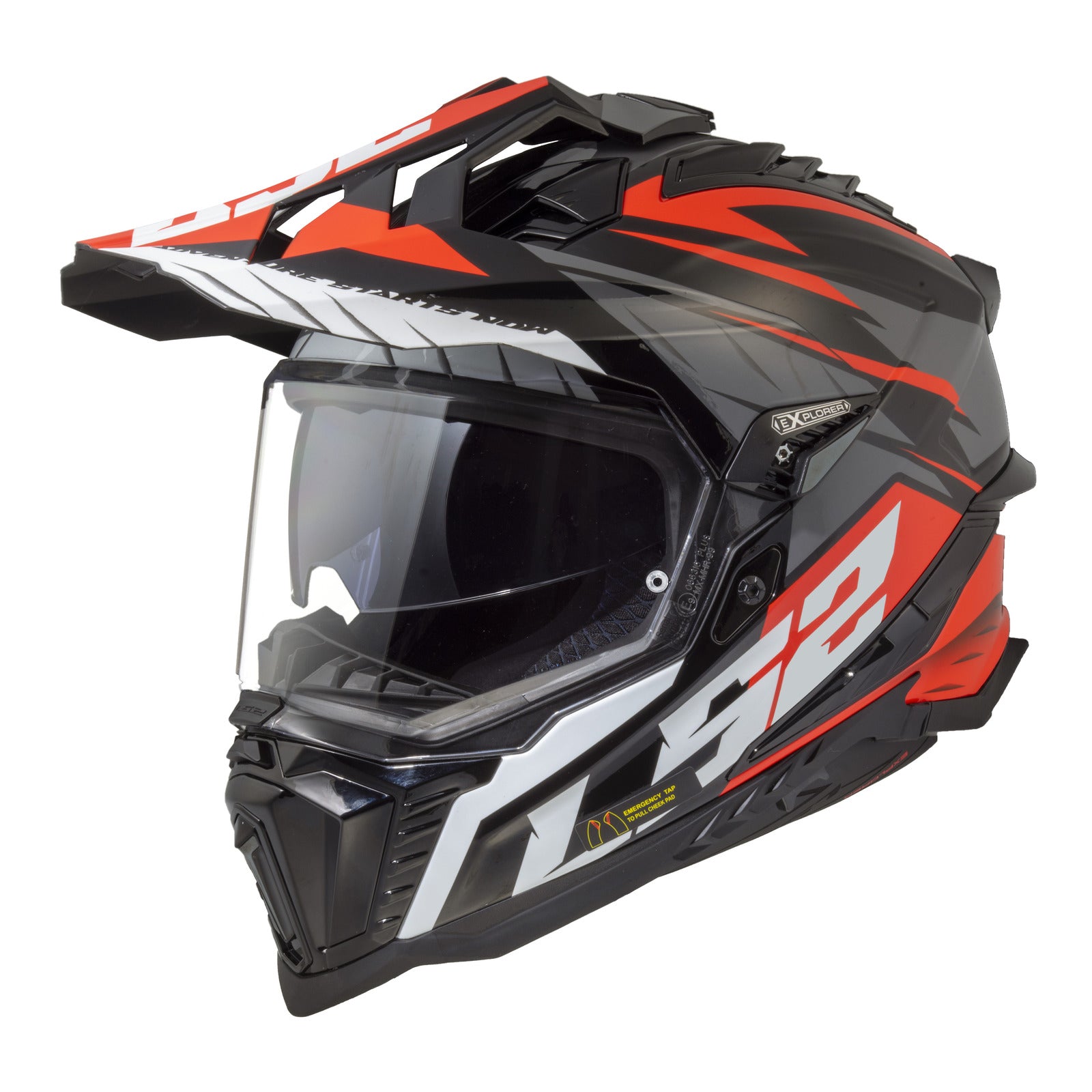 LS2 MX701 Explorer (S) Spire - Black / Titanium / Red 06 LS2MX701SBTRS#