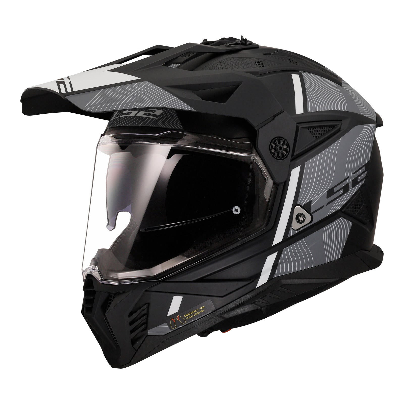 LS2 MX702 Pioneer II (XL) Hill - Matte Black / White 06 LS2MX702HMBWXL#