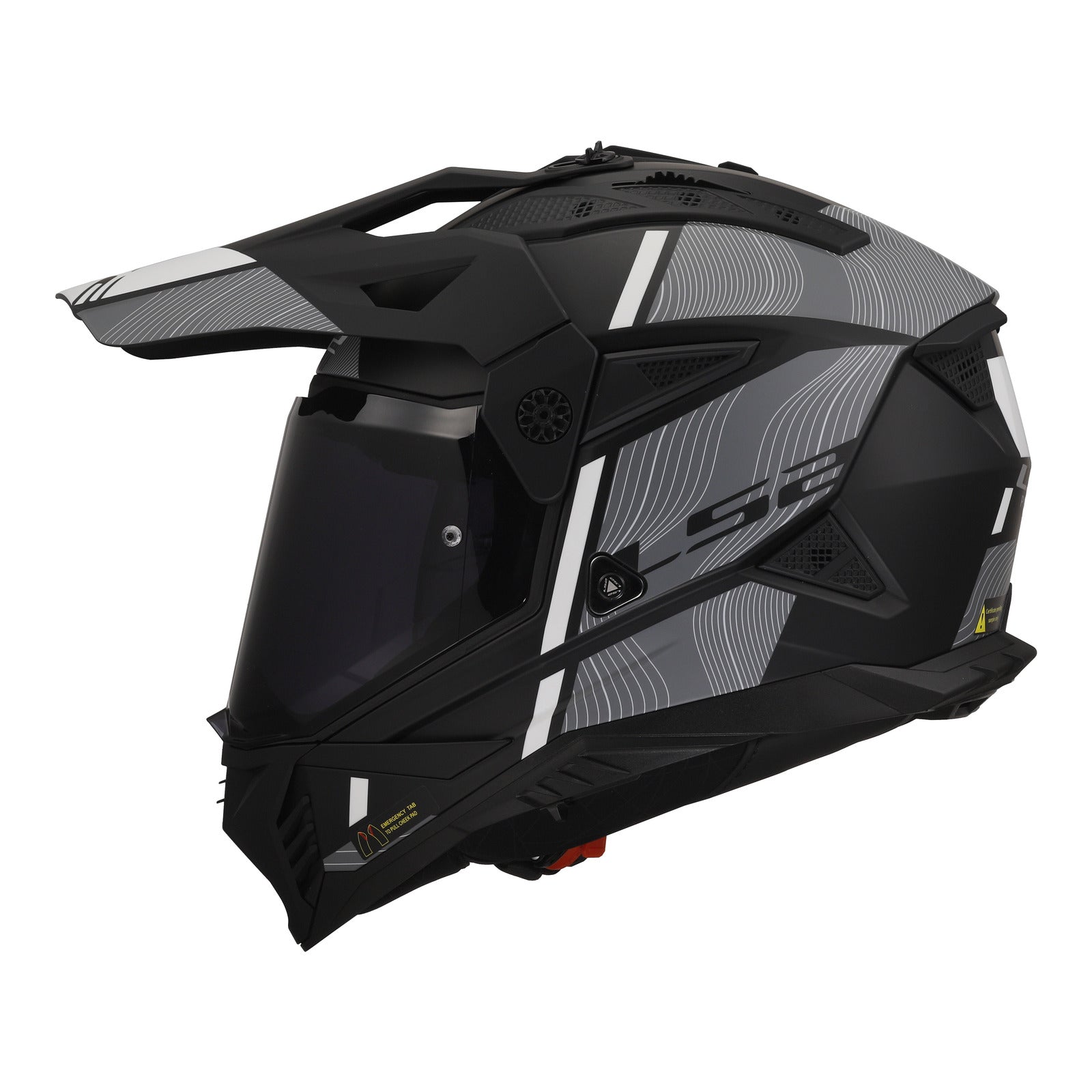 LS2 MX702 Pioneer II (XL) Hill - Matte Black / White 06 LS2MX702HMBWXL#