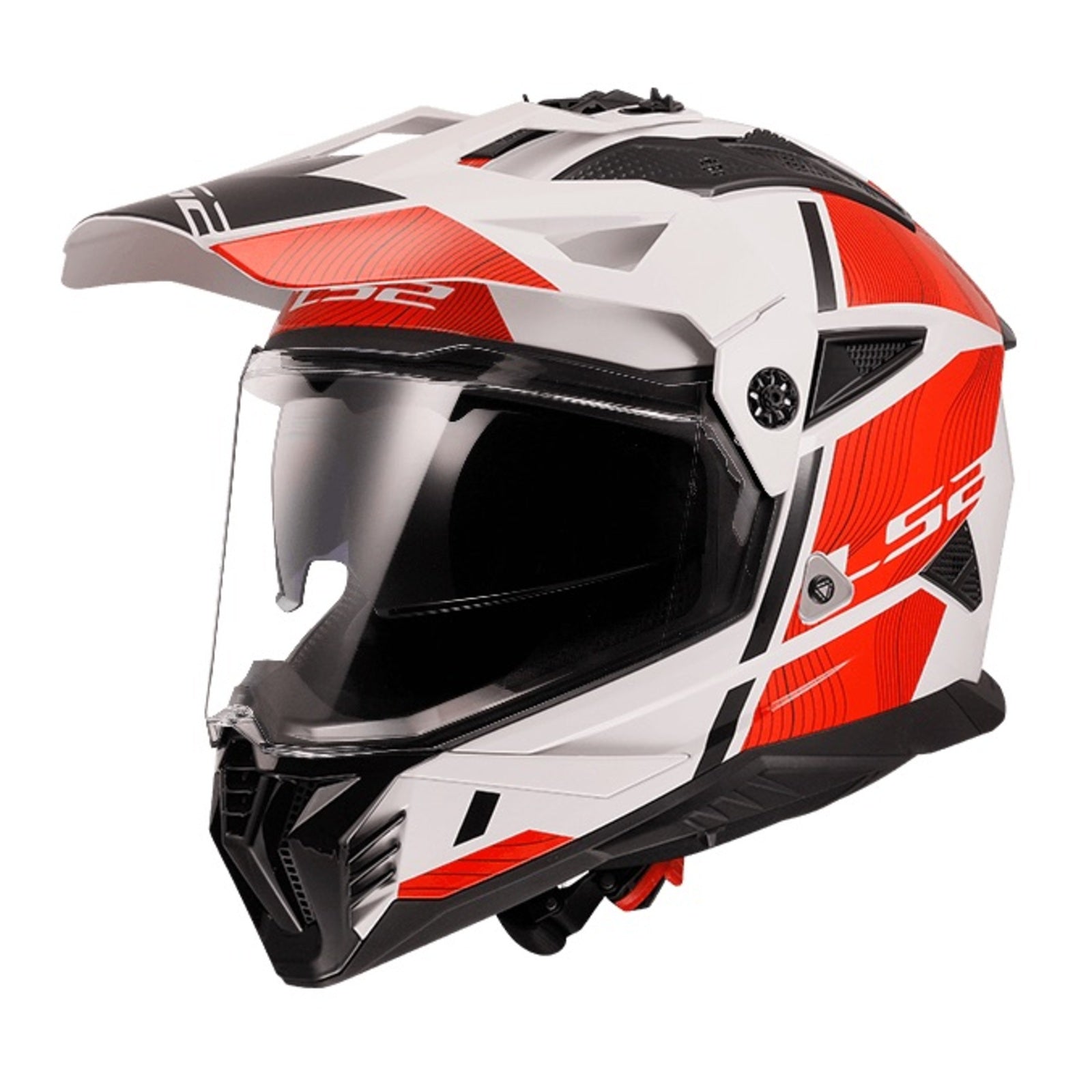 LS2 MX702 Pioneer II Hill Helmet - White / Red (L) LS2MX702HWRL#