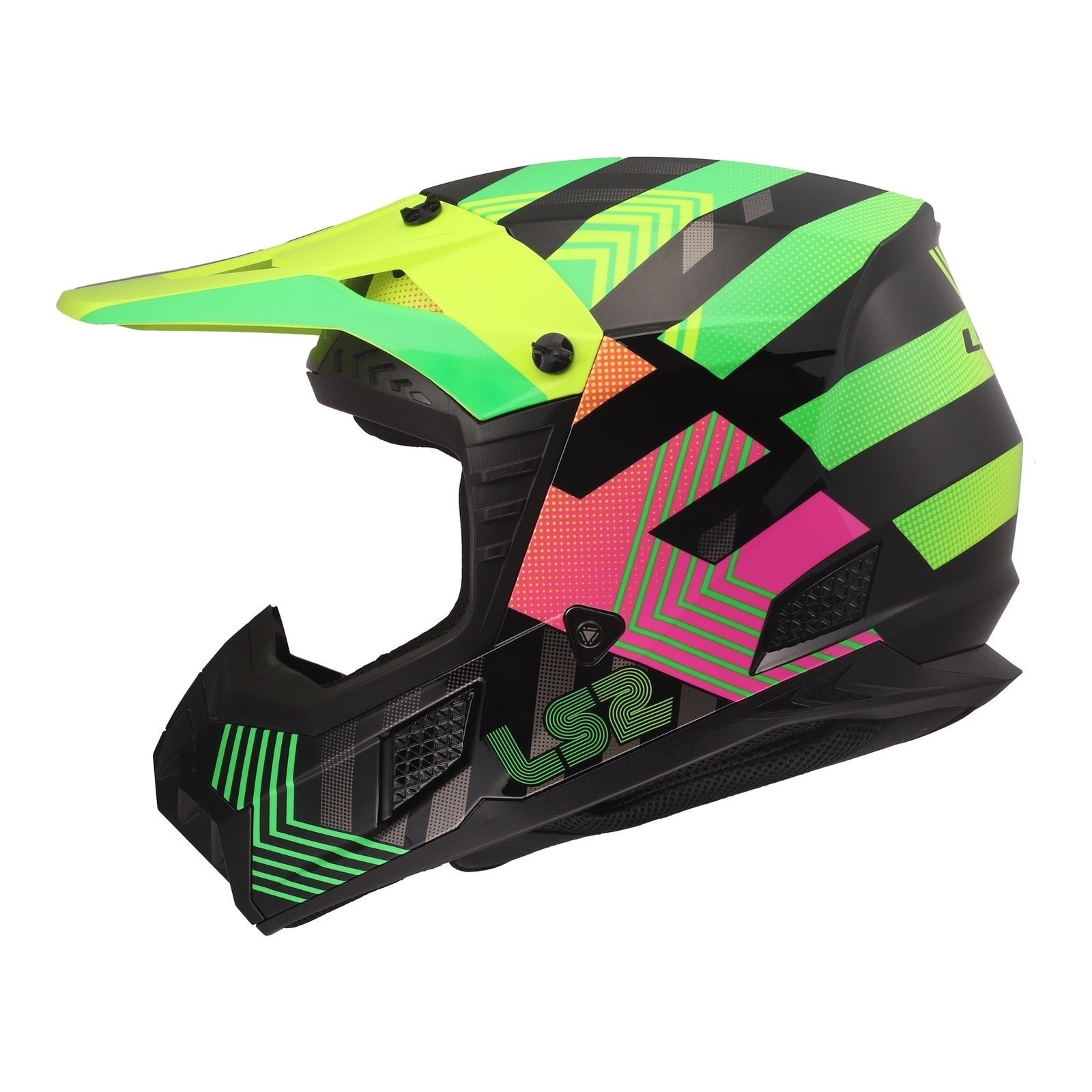LS2 MX706J COZ Junior Helmet - Chromatic Black / Hi-Vis Pink (M) LS2MX706JCBHVYPYM#