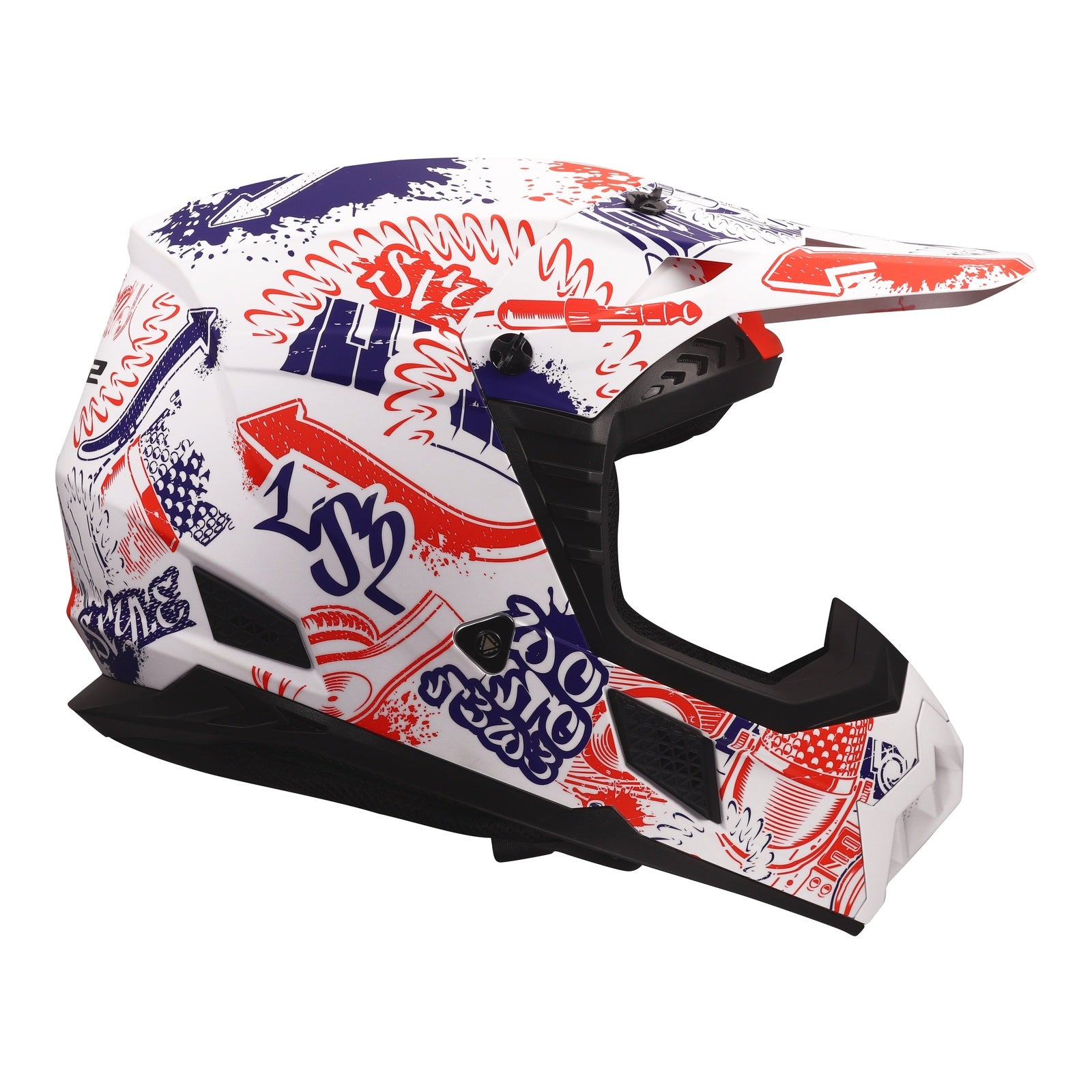LS2 MX706J COZ Fantasy Junior Helmet - Matte White / Red / Blue 06 (L) LS2MX706JFWRBYL#