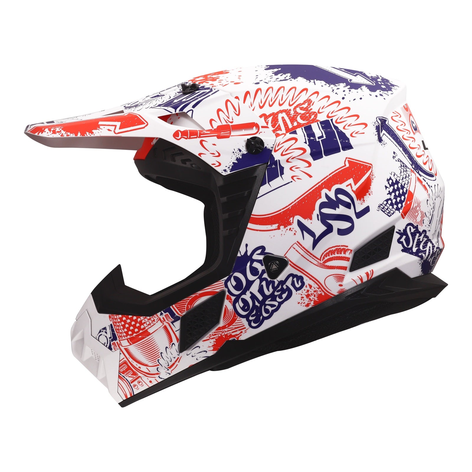 LS2 MX706J COZ Fantasy Junior Helmet - Matte White / Red / Blue 06 (S) LS2MX706JFWRBYS#