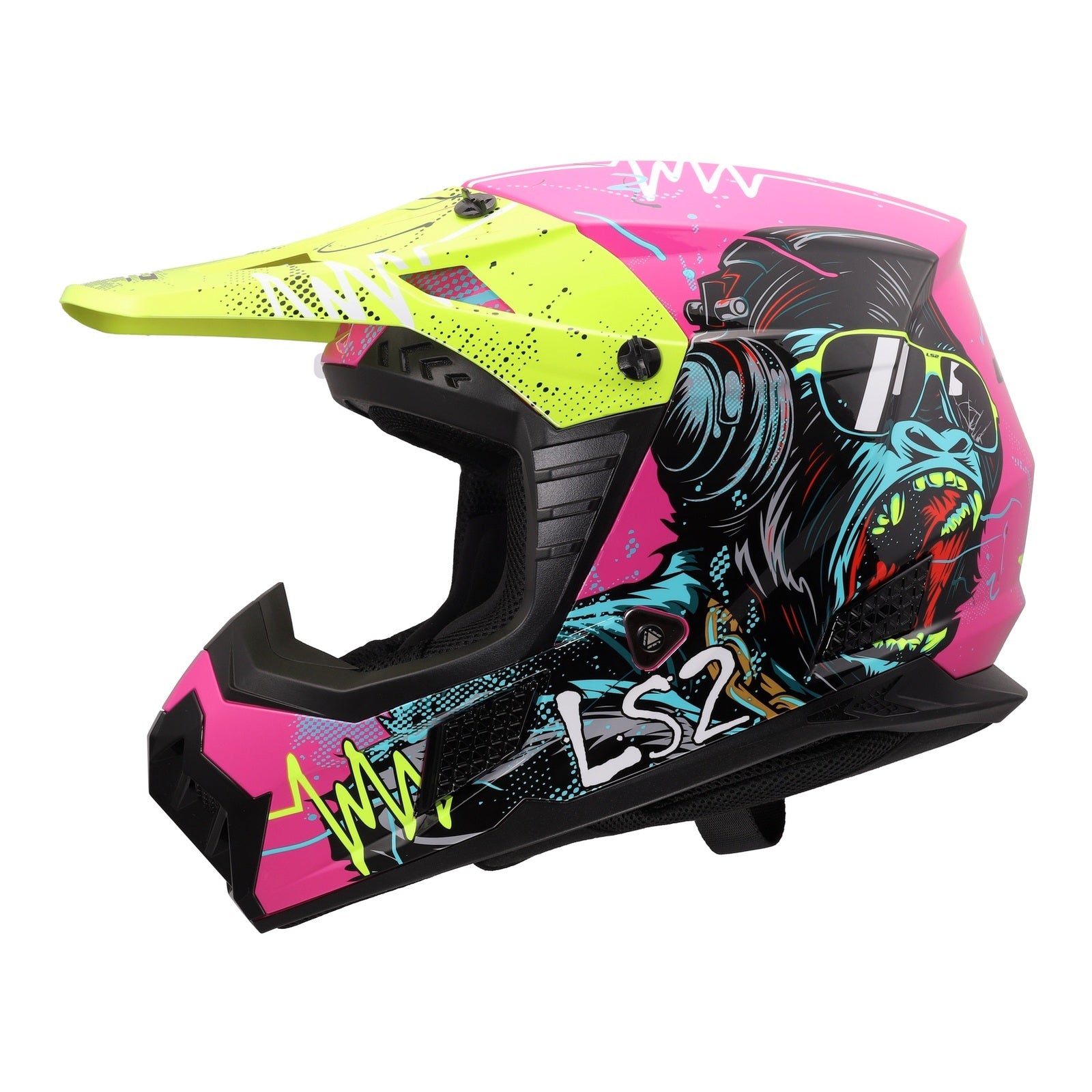 LS2 MX706J COZ Gorilla Junior Helmet - Gloss Purple (L) LS2MX706JGBPYL#