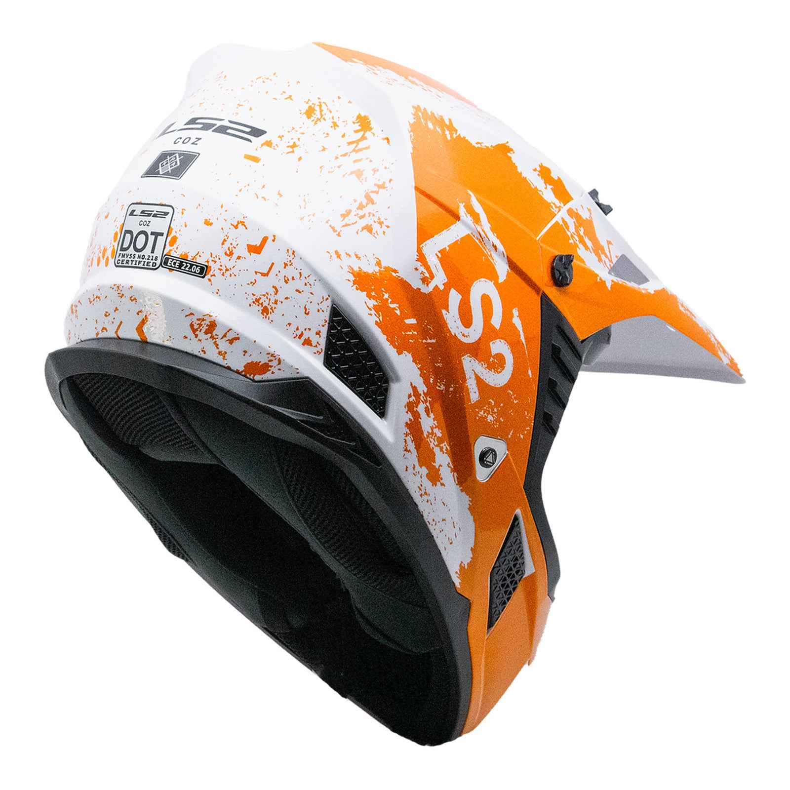 LS2 MX706J COZ Hyde Junior Helmet - Orange/White (YM) LS2MX706JHORGWHYM#