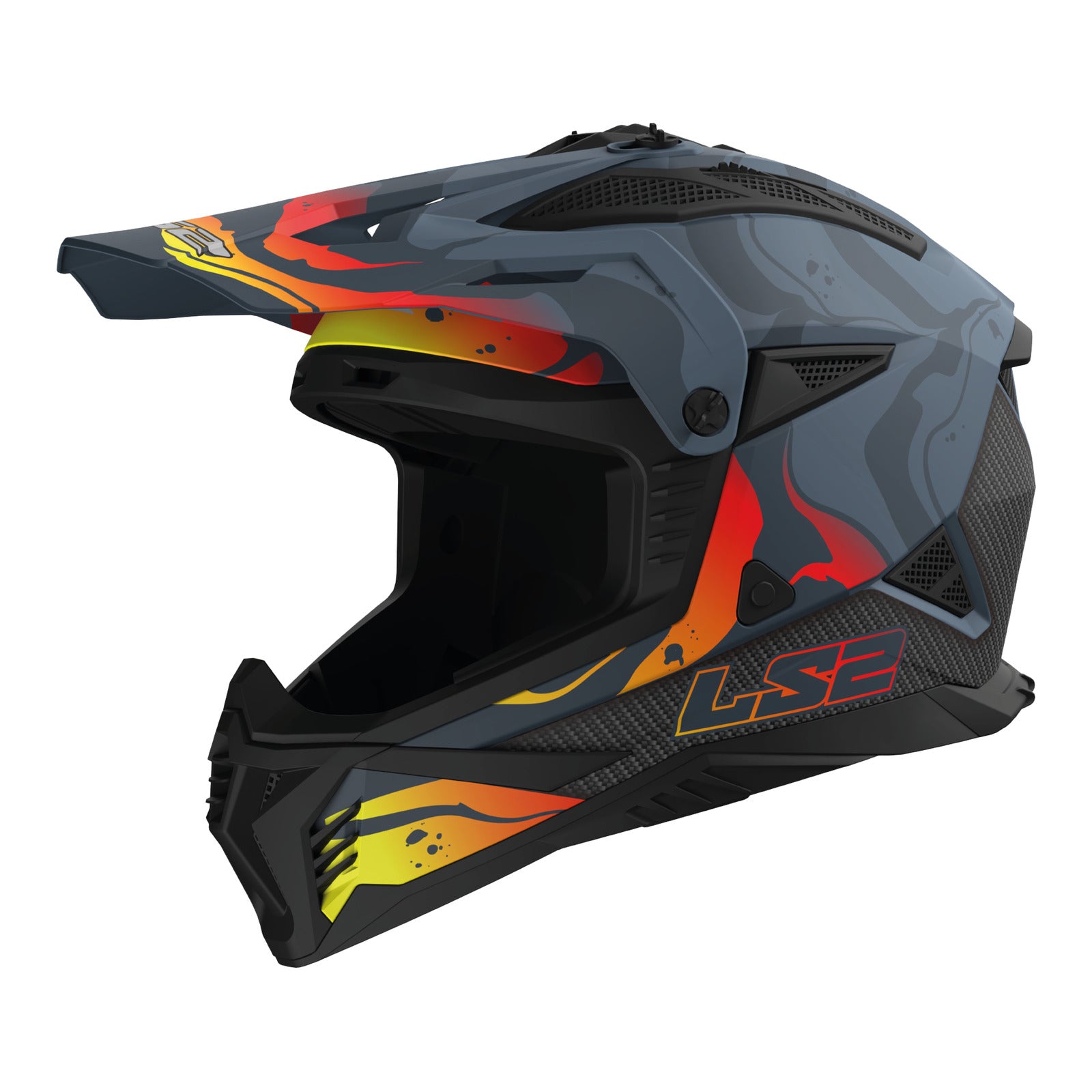 LS2 MX708 Fast II (XS) Wash - Dark Grey / Red 06 LS2MX708WSHDGRXS#