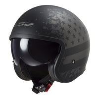 LS2 OF599 Spitfire II (M) - Matte Black Flag Helmet 06 LS2OF5992MBFLAGM#