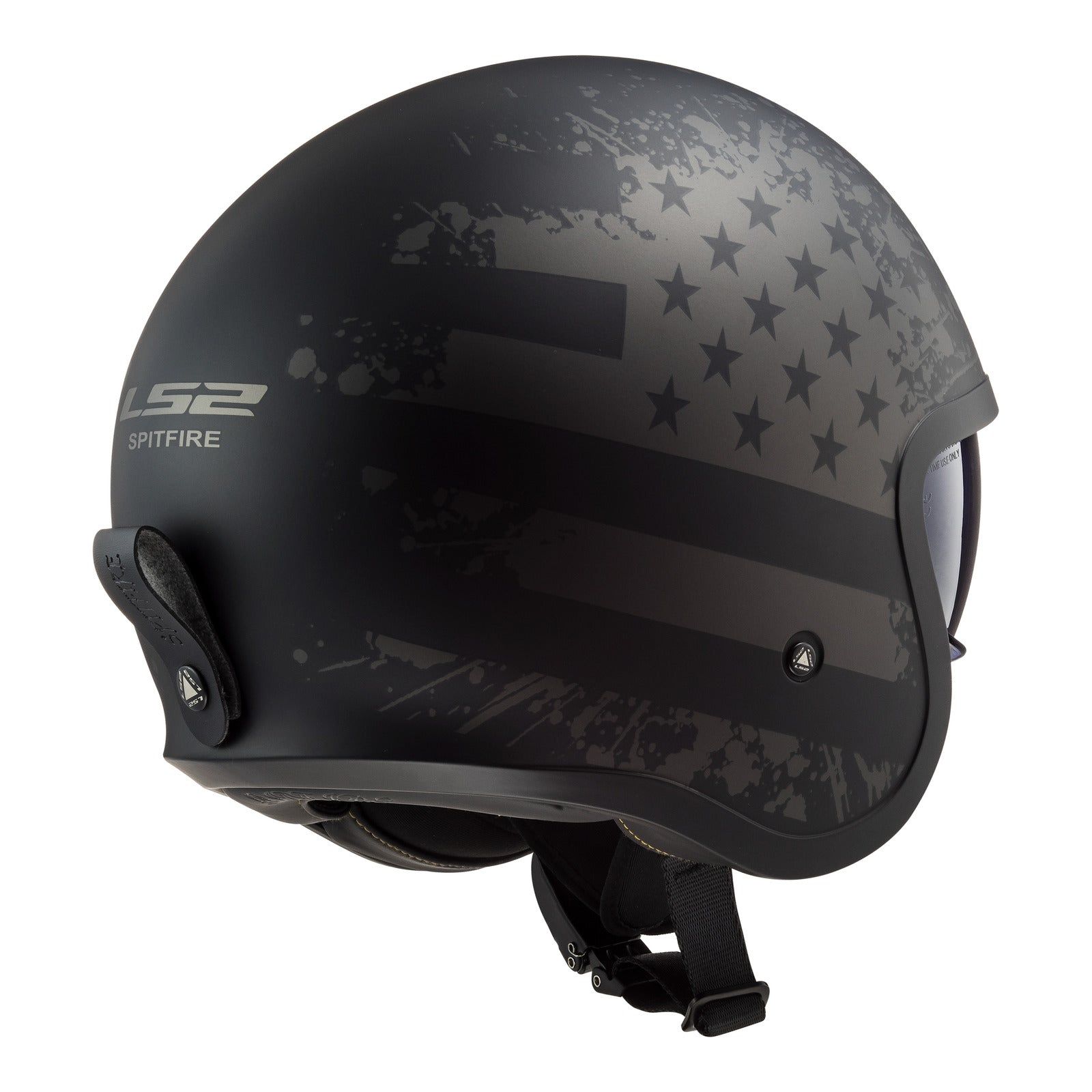 LS2 OF599 Spitfire II (XL) - Matte Black Flag Helmet 06 LS2OF5992MBFLAGXL#