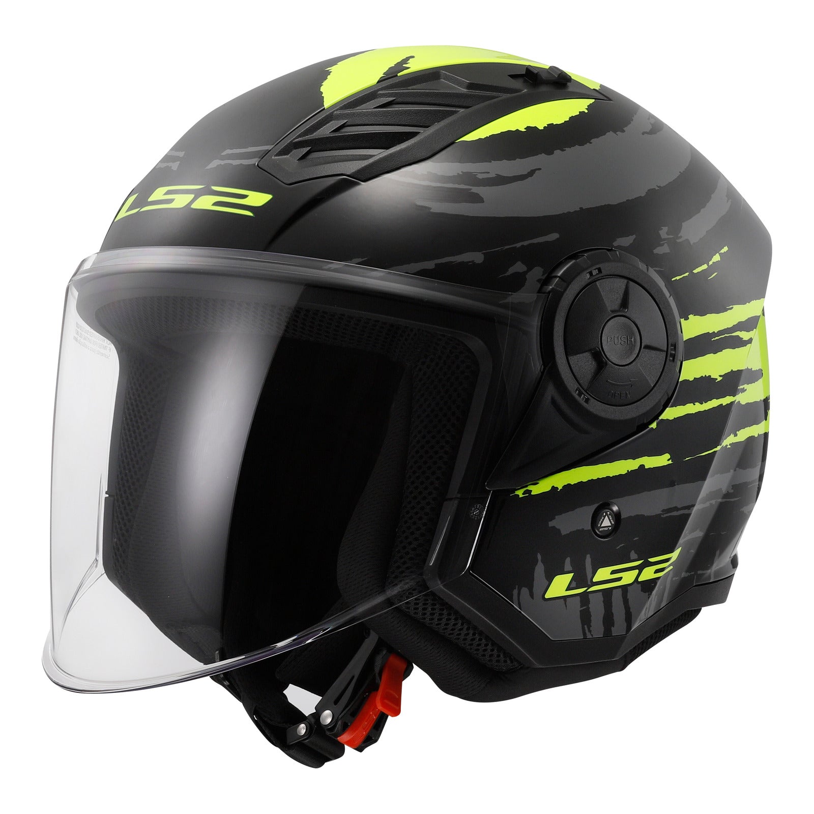 LS2 OF616 Airflow II (S) Brushed Black / Hi-Viz Yellow 06 LS2OF616BBHVYS#