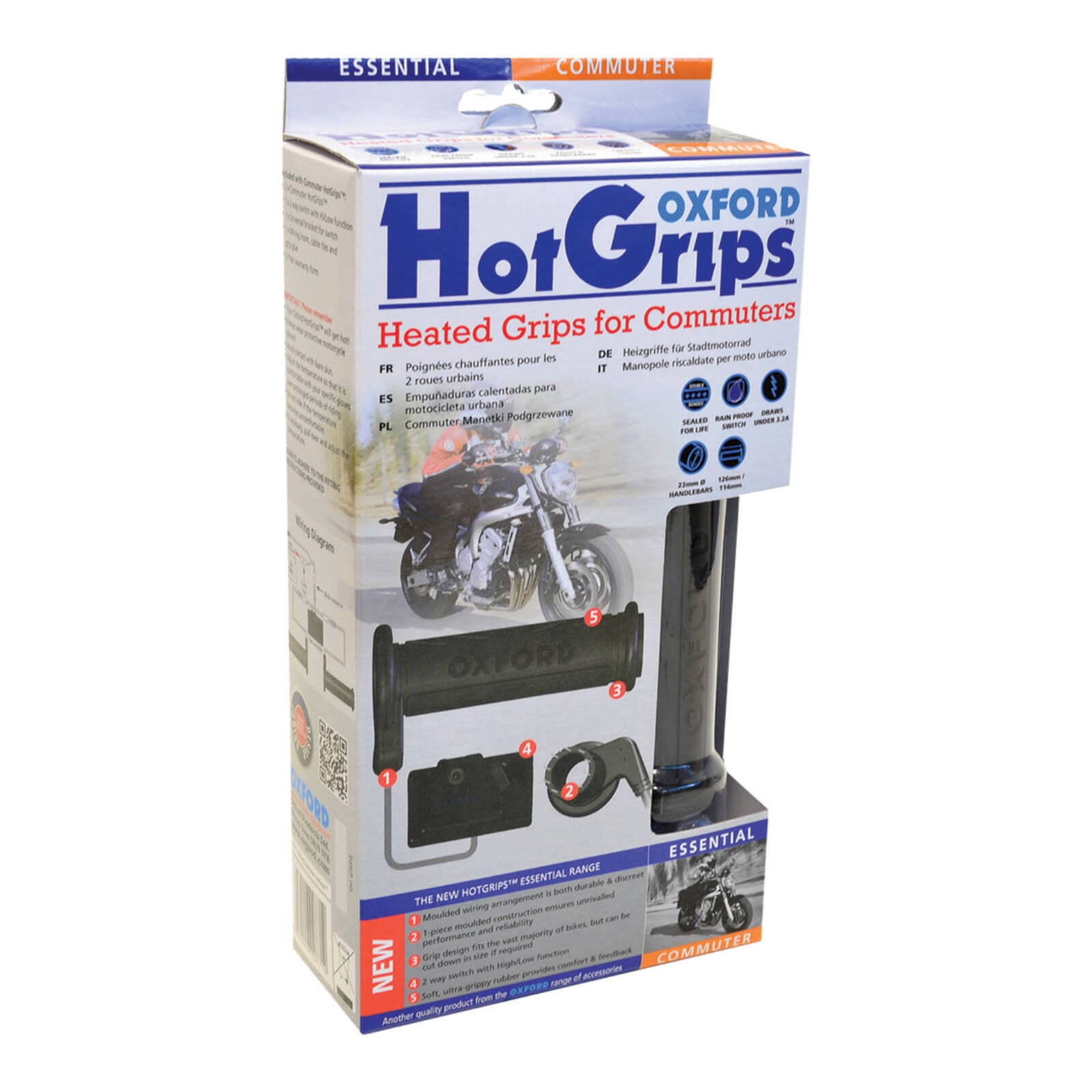Oxford HotGrips®  Essential Commuter & Handlebar Switch OXOF771D#