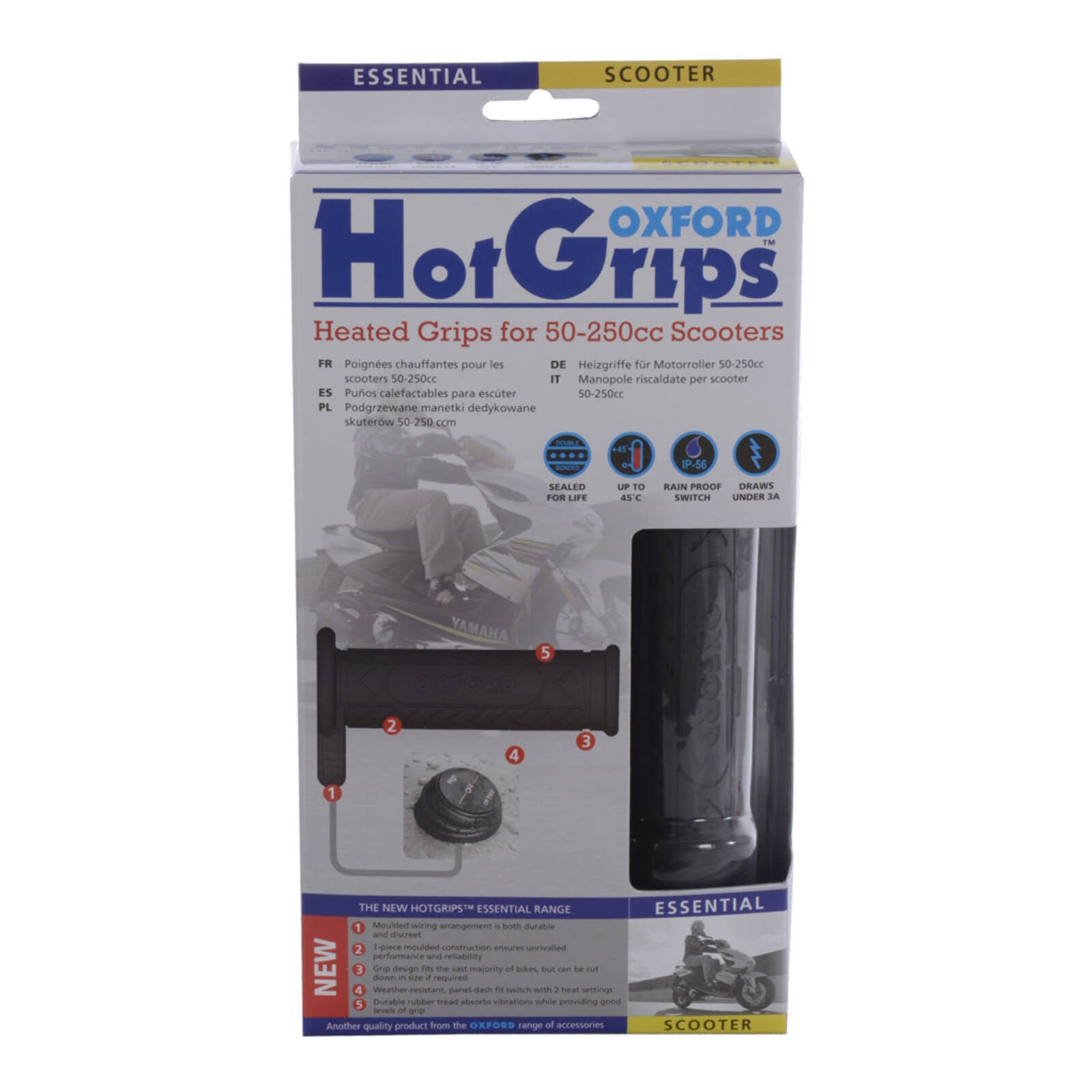 Oxford HotGrips®  Essential Scooter with Panel Switch OXOF772D#