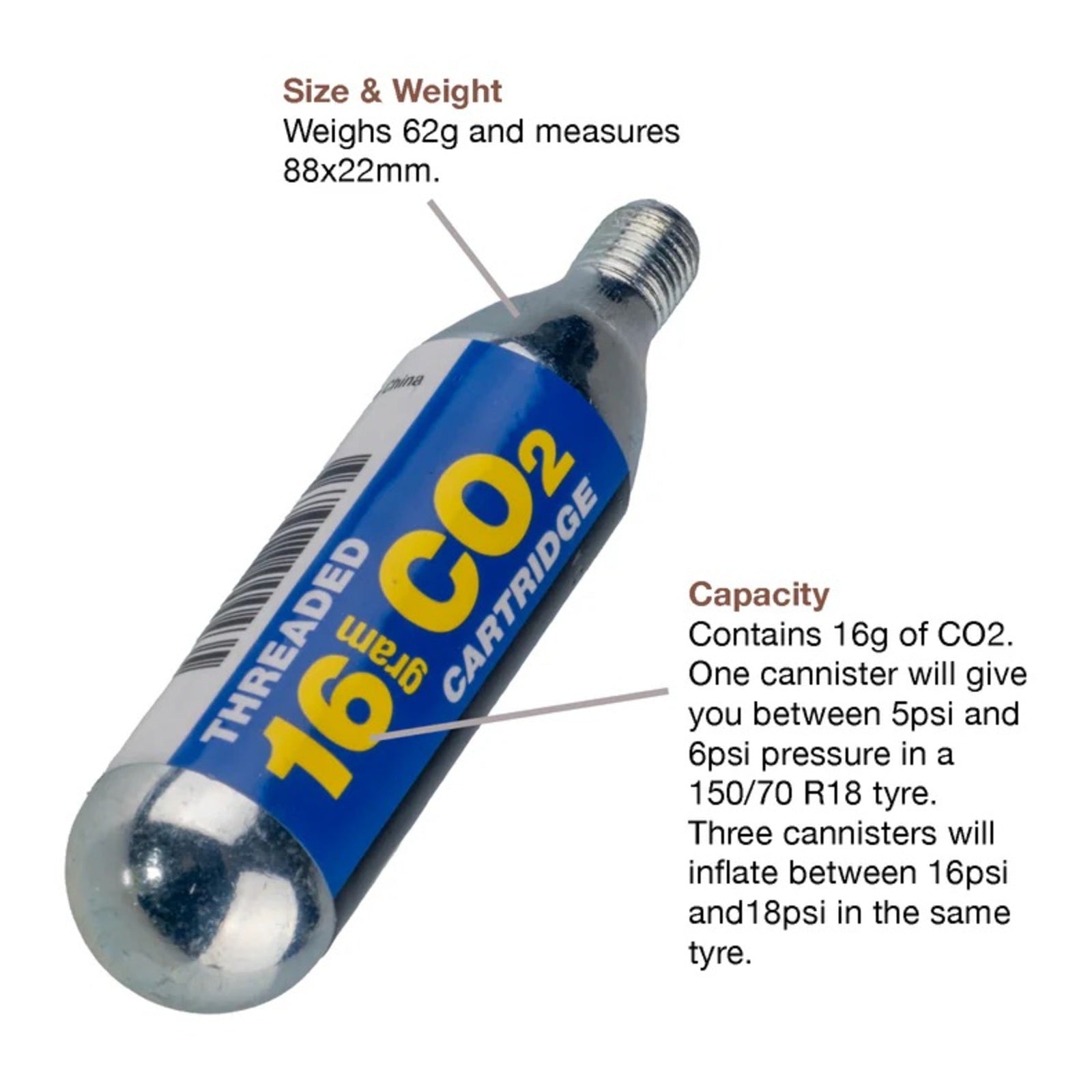 Rocky Creek CO2 Canister 16g (3 Pack) RC4512#