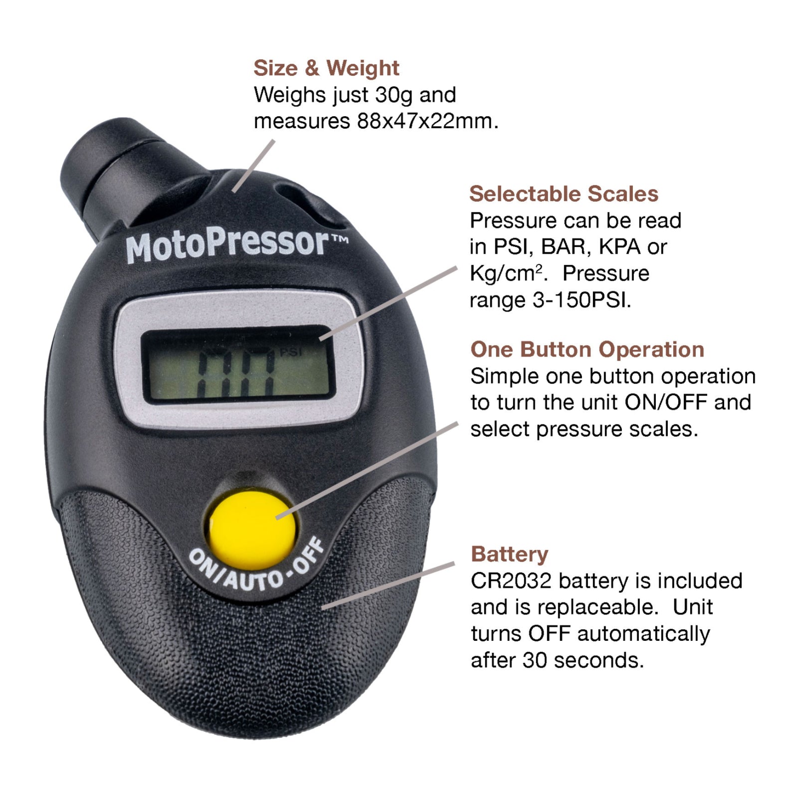 Rocky Creek MotoPressor Digital Tyre Gauge V2 RC4705#
