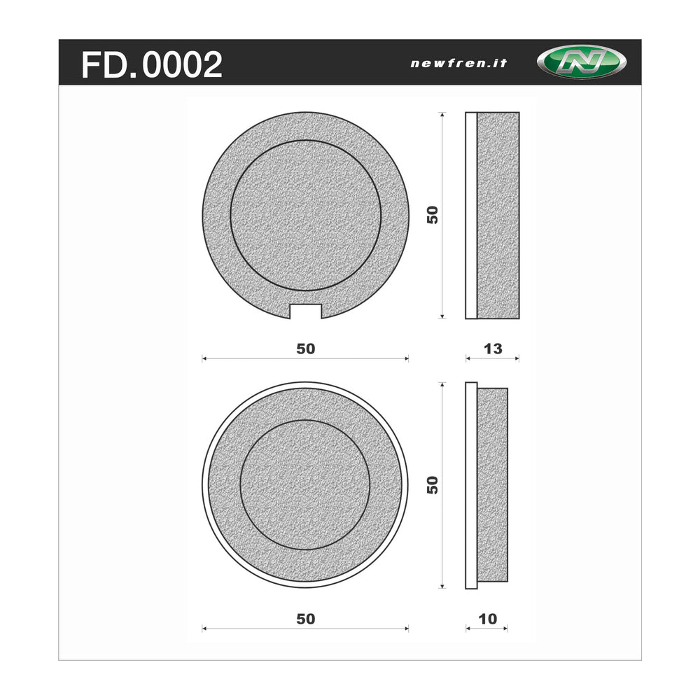 New NEWFREN Touring Organic Brake Pad - Front For KAWASAKI, SUZUKI 1-FD0002-BT