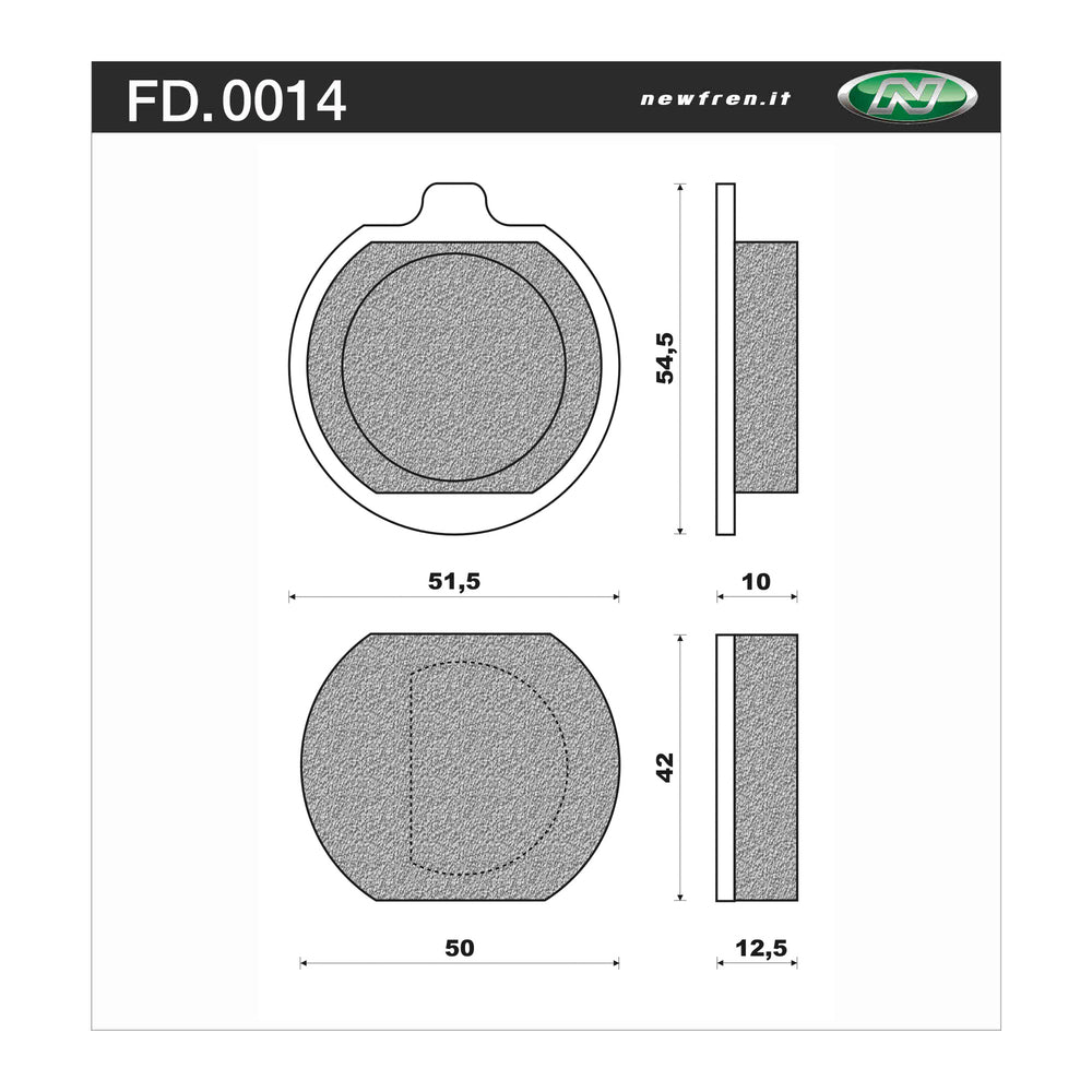 New NEWFREN Touring Organic Brake Pad - Front For YAMAHA RD250 1-FD0014-BT