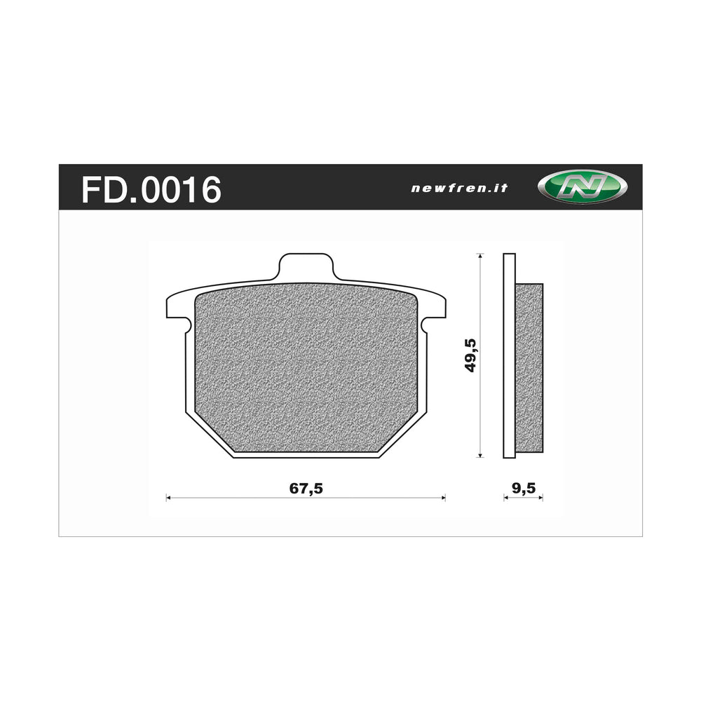 New NEWFREN Touring Organic Brake Pad - Front For HONDA 1-FD0016-BT