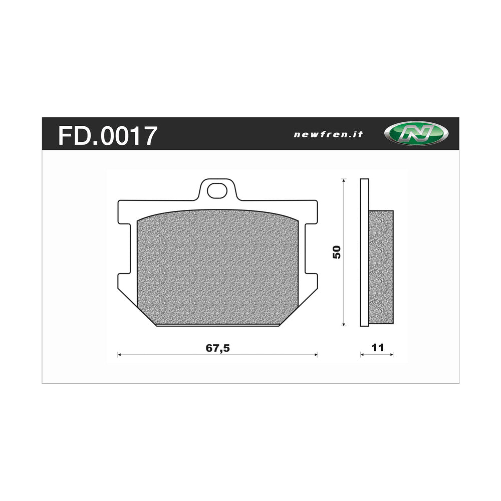 New NEWFREN Touring Organic Brake Pad - Front For YAMAHA 1-FD0017-BT