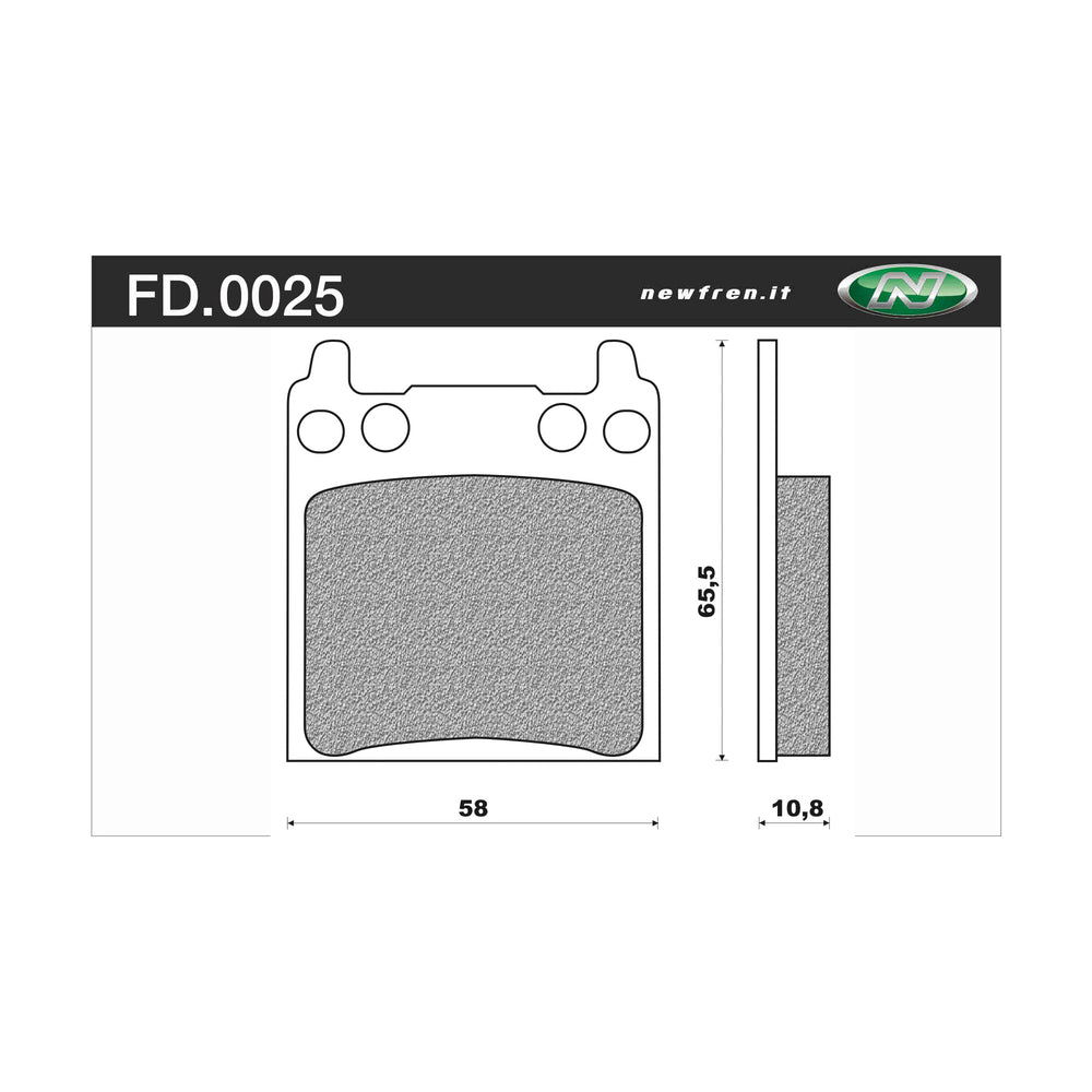 New NEWFREN Rear Brake Pad - Touring Organic For HONDA CB750F1 1-FD0025-BT | Australian Moto Spares