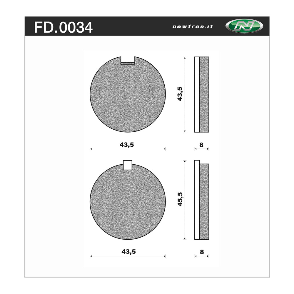 New NEWFREN Touring Organic Brake Pad - Front For SUZUKI GP125 1-FD0034-BT