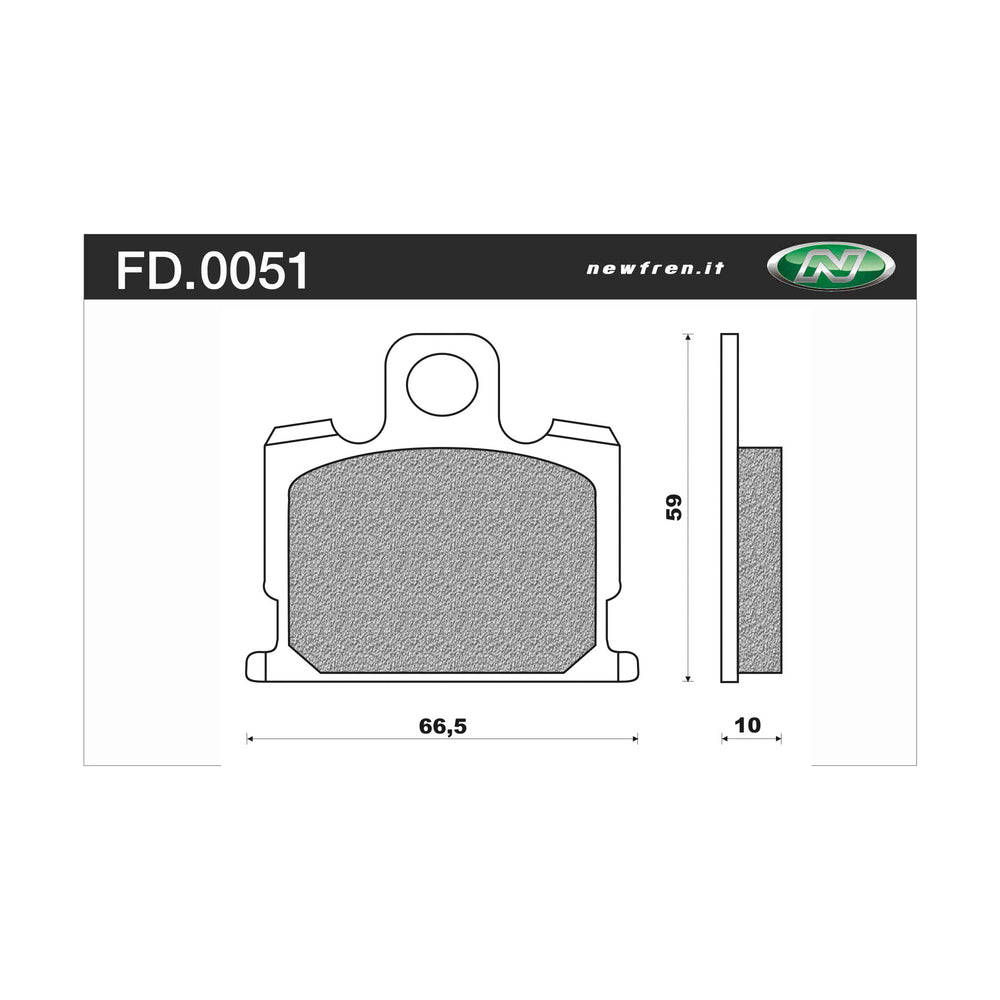 New NEWFREN Touring Organic Brake Pad - Front For YAMAHA 1-FD0051-BT