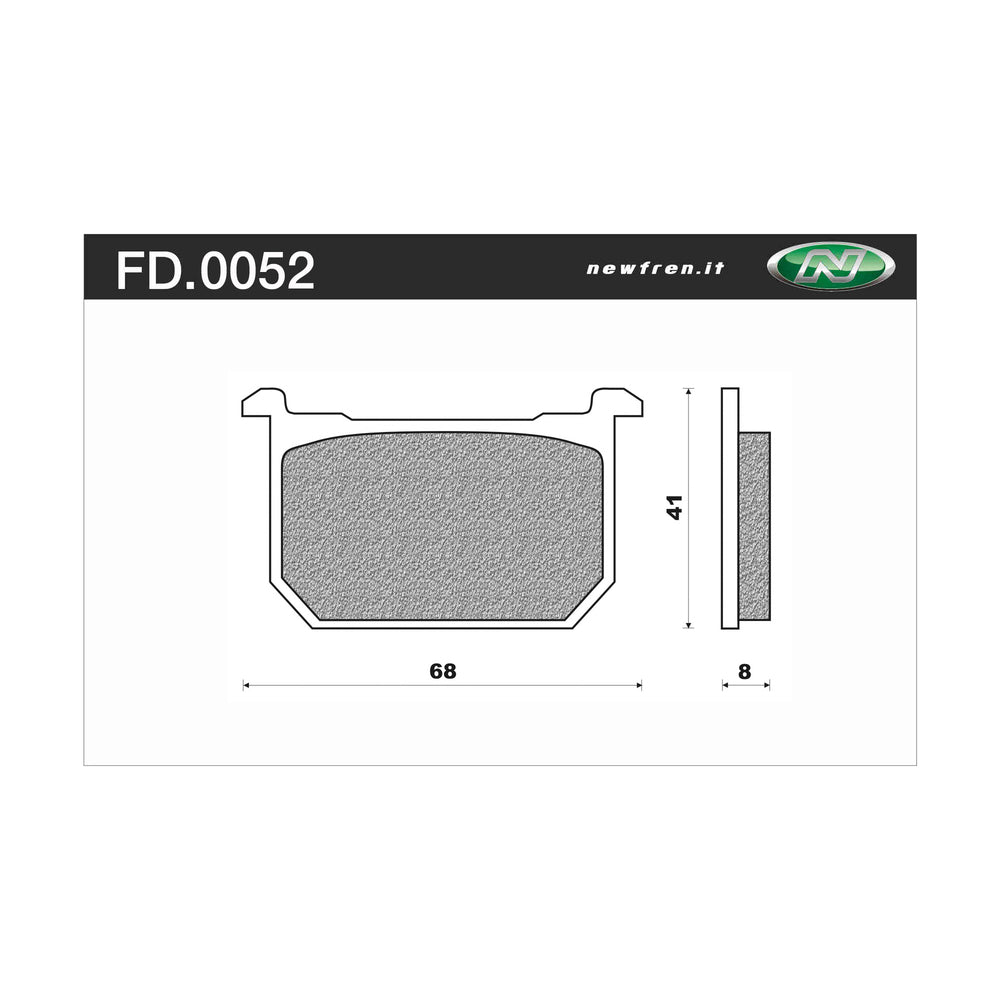 New NEWFREN Touring Organic Brake Pad - Front For KAWASAKI 1-FD0052-BT