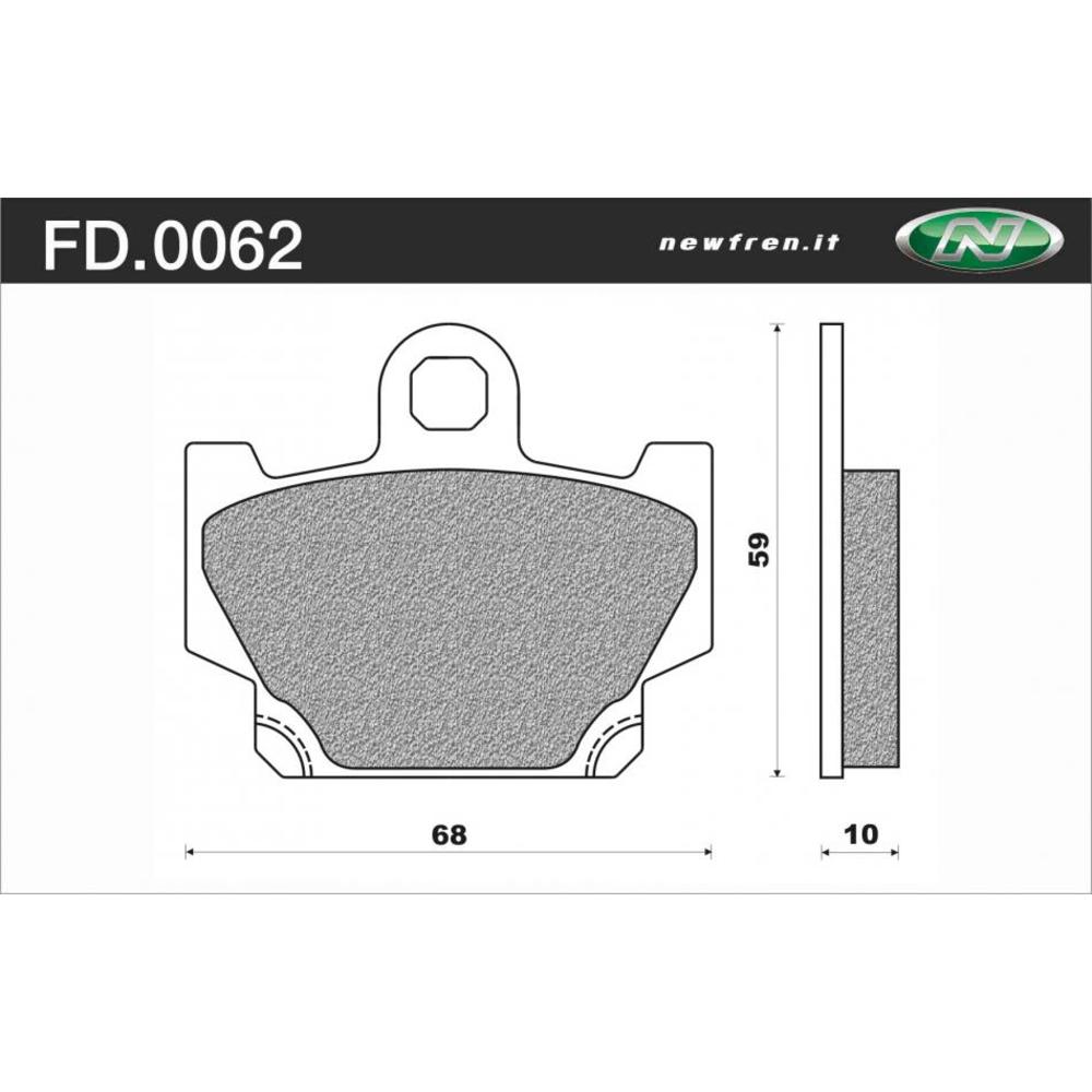 New NEWFREN Touring Organic Brake Pad - Front For YAMAHA 1-FD0062-BT